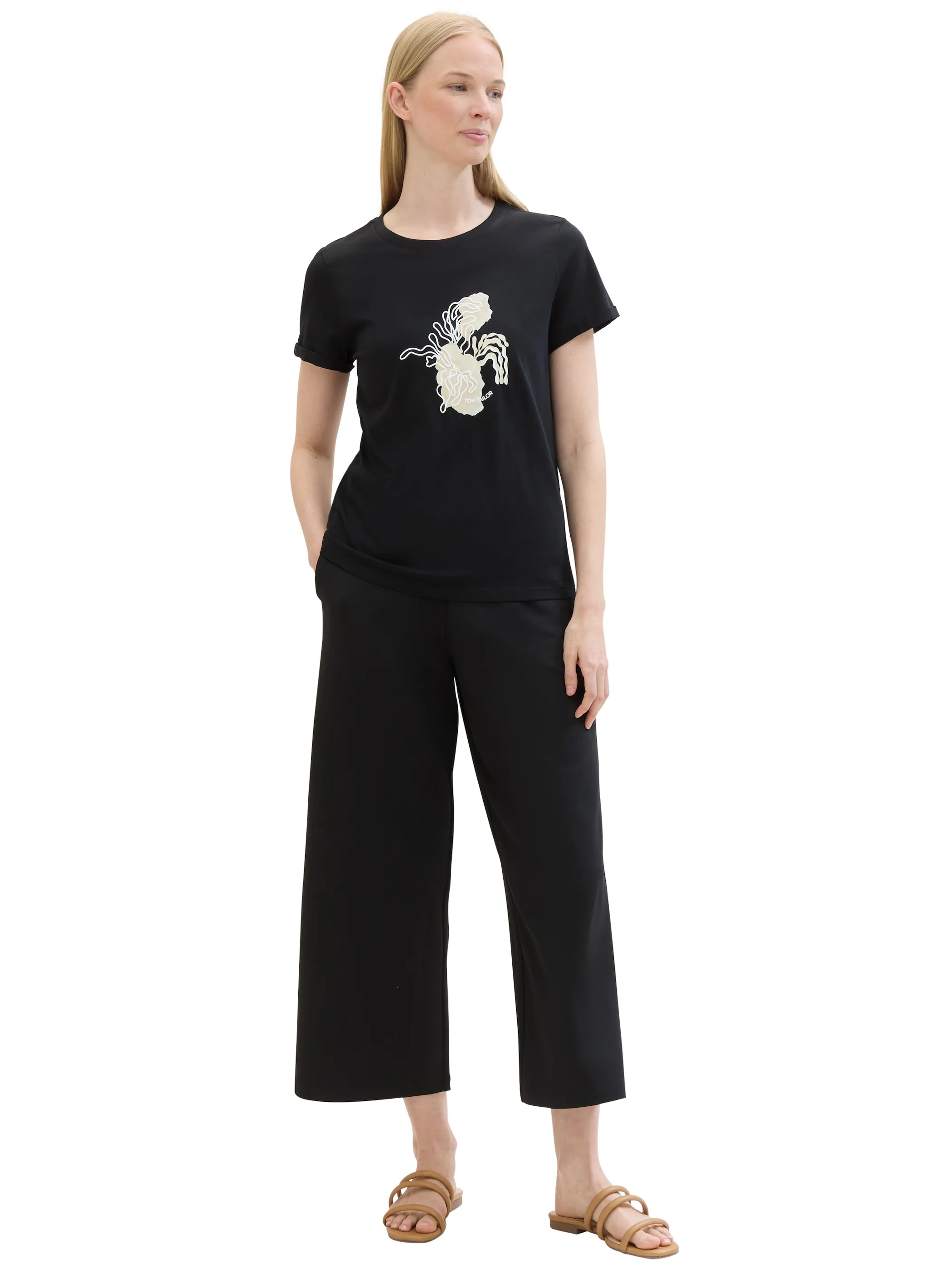 Tom Tailor 1041569 T-shirt crew neck Schwarz 895788 14482 4