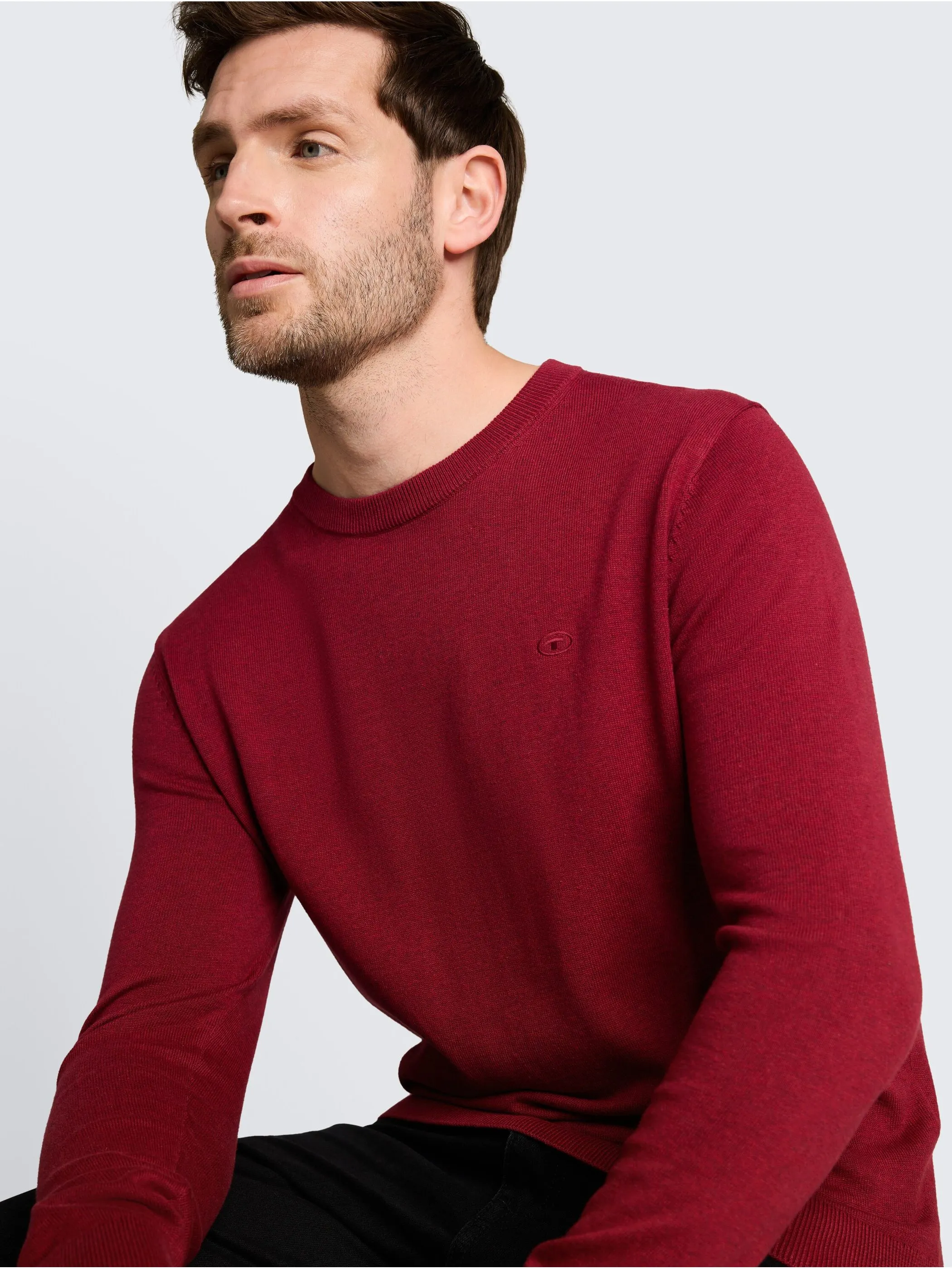 Tom Tailor 1039805 NOS basic crewneck knit Rot 898460 41199 3