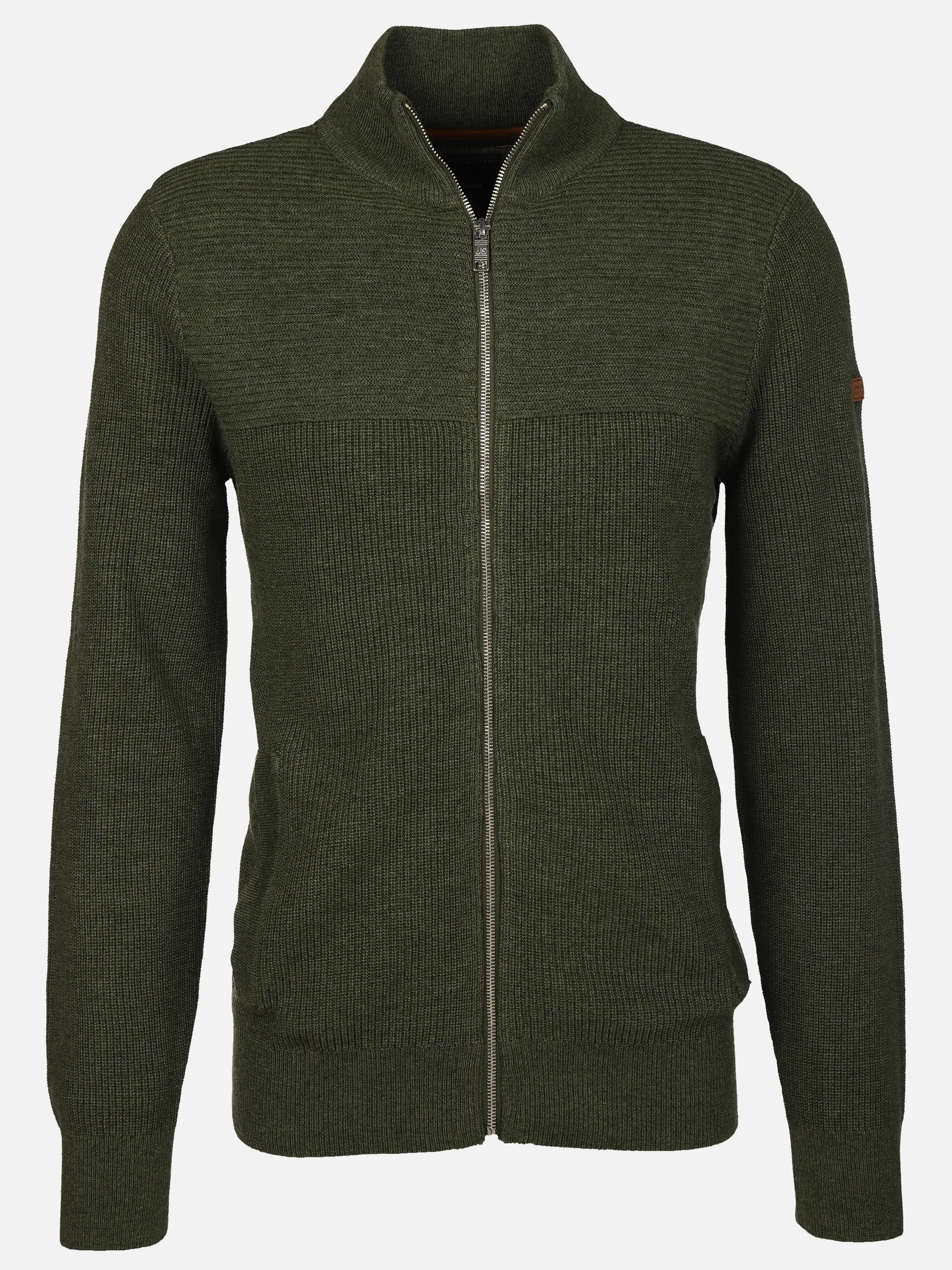 Jim Spencer He. Strickjacke RV mit Taschen Oliv 898386 KHAKI 1