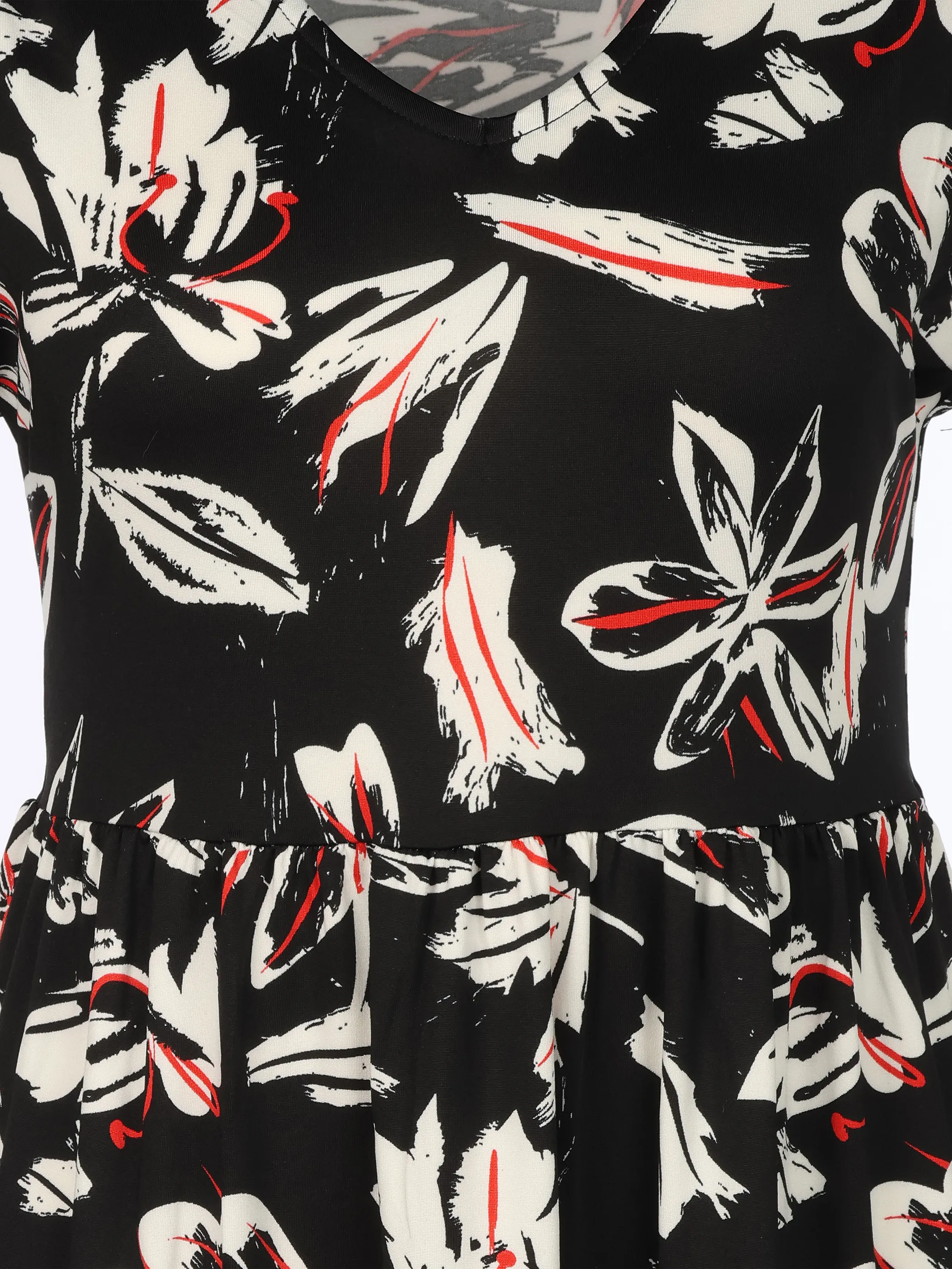 Sure Da-Jersey Kleid m. Print Schwarz 924159 BLACK 3