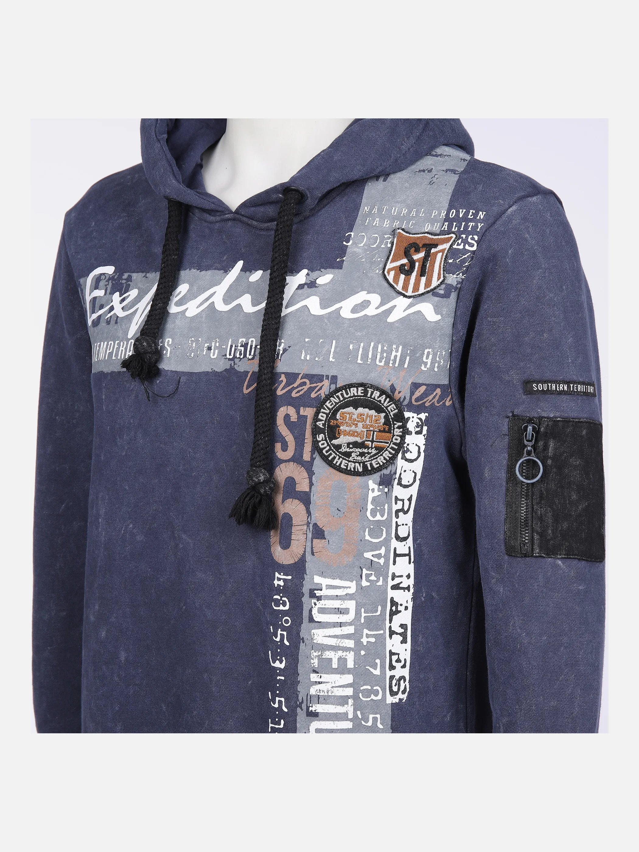 Southern Territory He. Kapuzensweatshirt Druck Blau 861744 JEANS 3 Southern Territory He. Kapuzensweatshirt Druck Blau 861744 JEANS 3