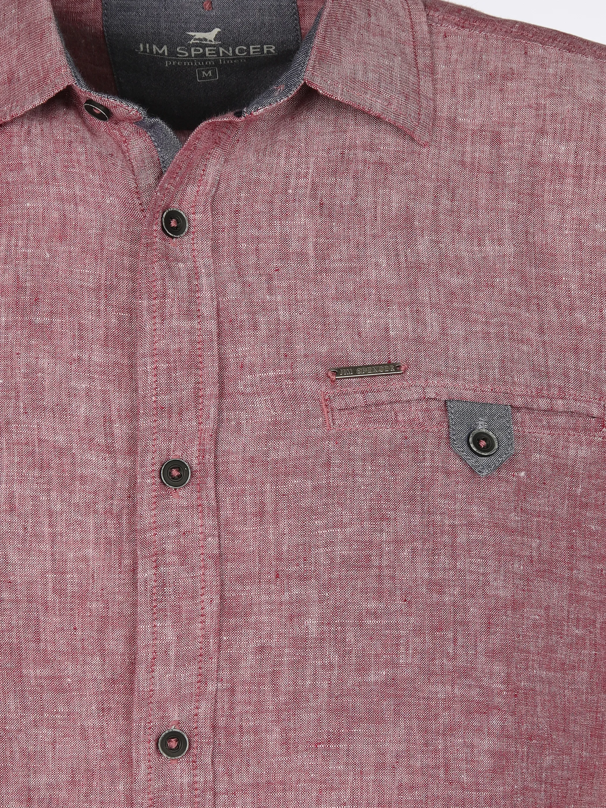 Jim Spencer He. Leinenhemd 1/2 Arm Rot 906596 BERRY 3