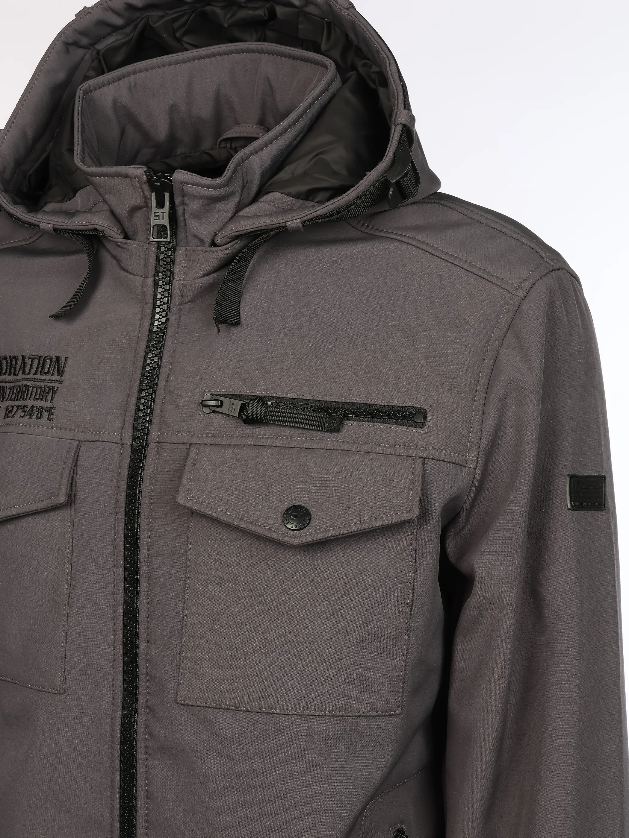 Southern Territory He. Softshelljacke Cargotaschen Grau 929487 GREY 4