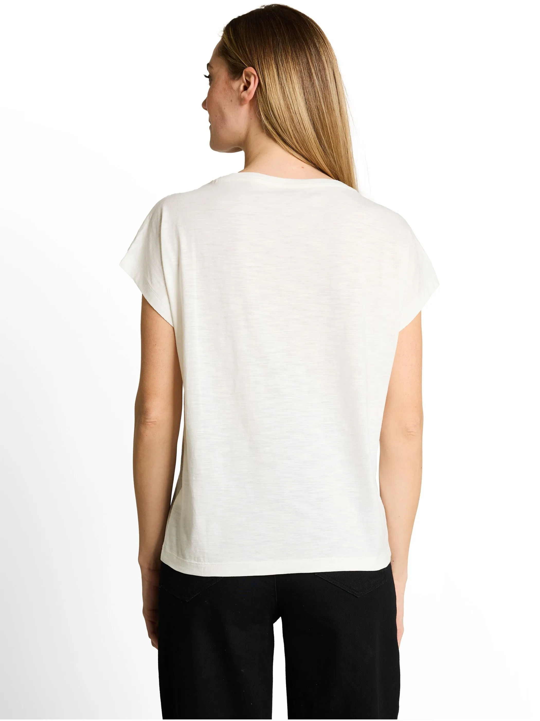 Tom Tailor 1052158 T-shirt overcut with front art Weiß 926009 10315 2