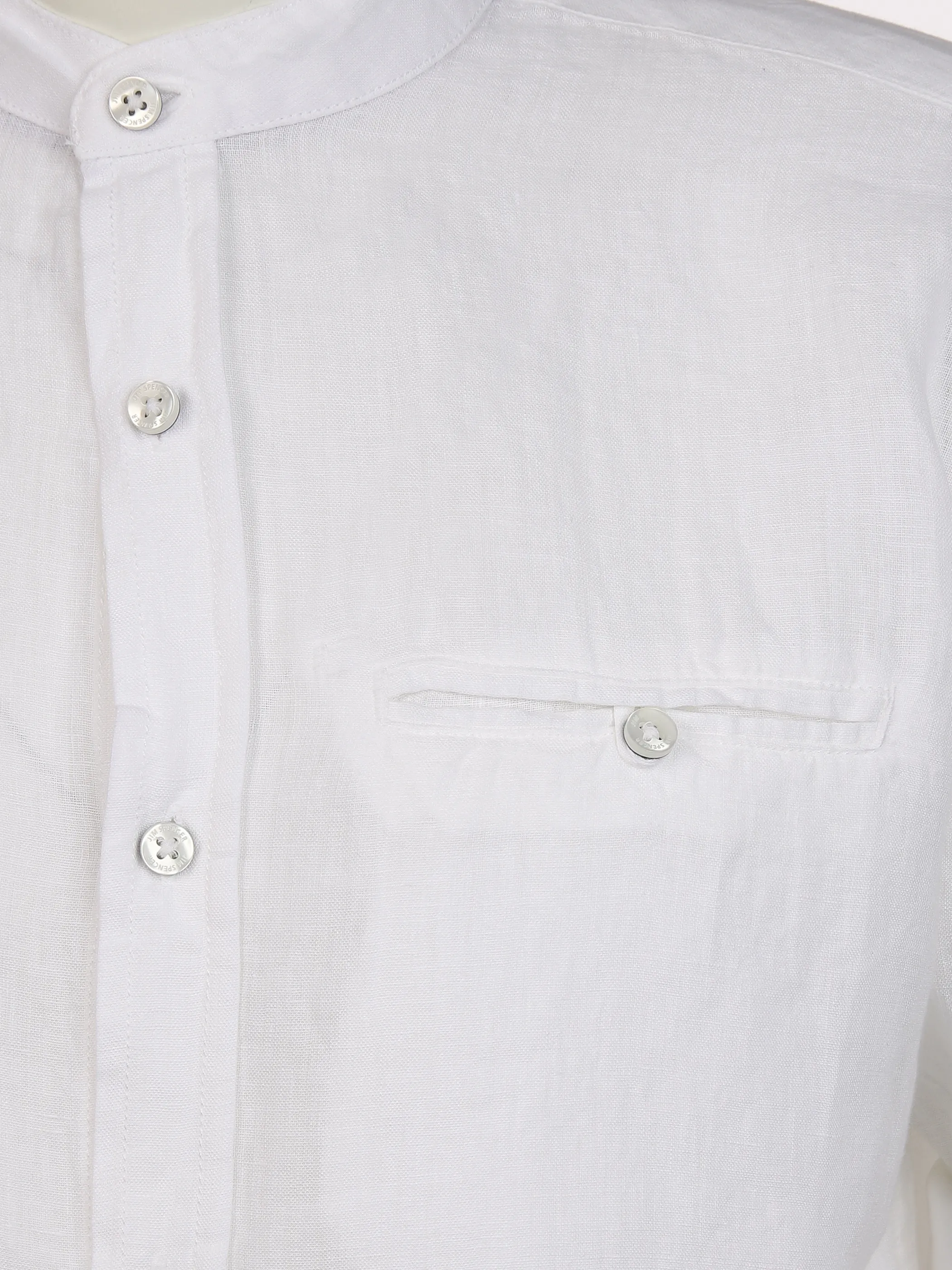 Jim Spencer He. Leinenhemd 1/1 Arm Steh Weiß 892988 WHITE 3 Jim Spencer He. Leinenhemd 1/1 Arm Steh Weiß 892988 WHITE 3