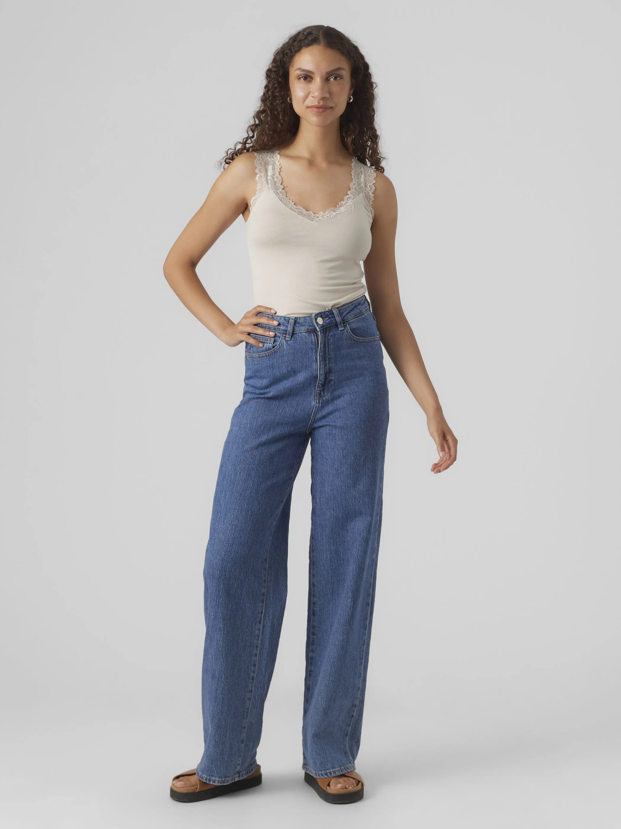 Vero Moda 10287348 VMROSA SL TOP JRS NOO Grau 878316 195780 4