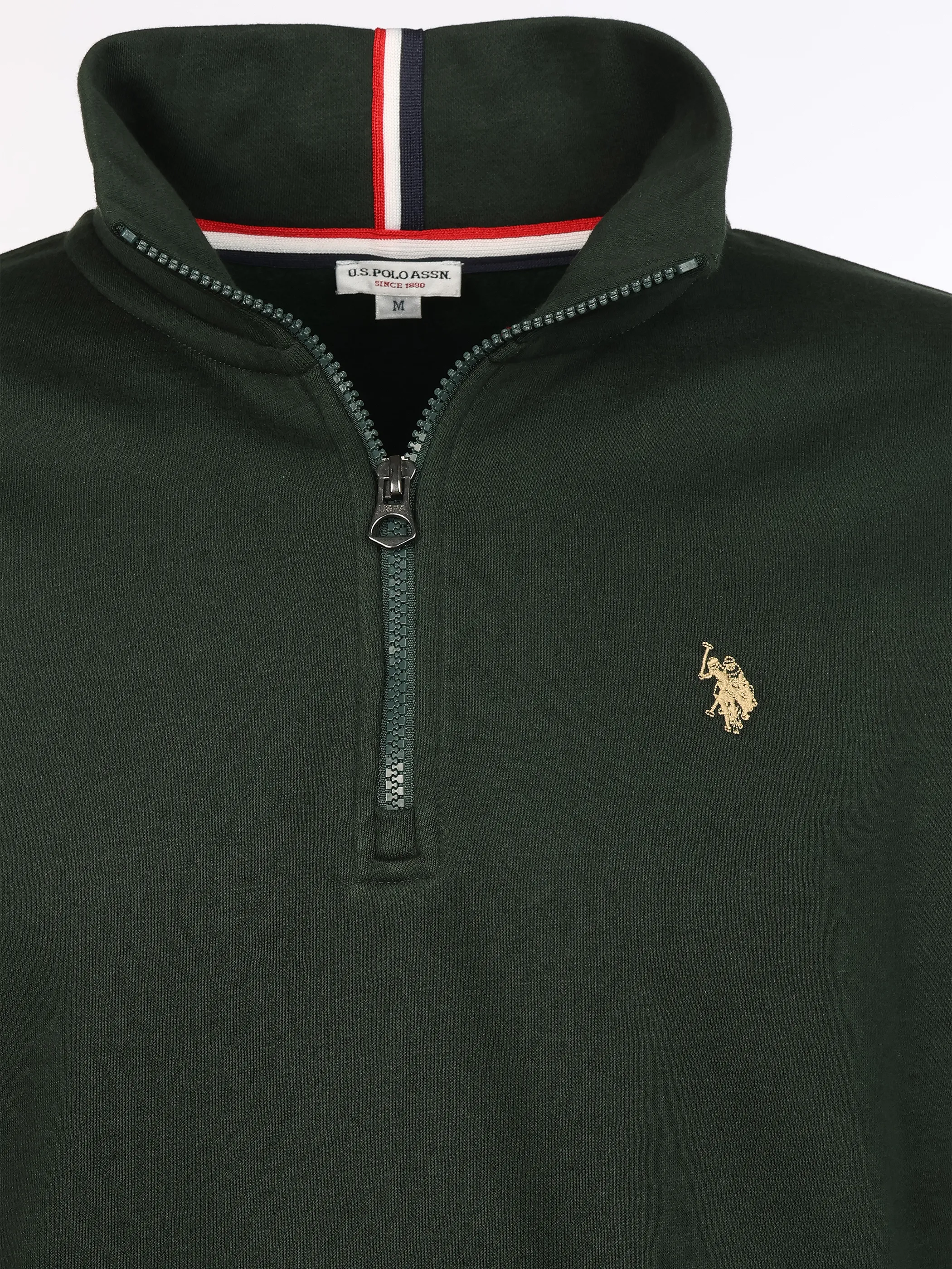U.S. Polo Assn. He. Sweattroyer half zip Grün 929844 346 3