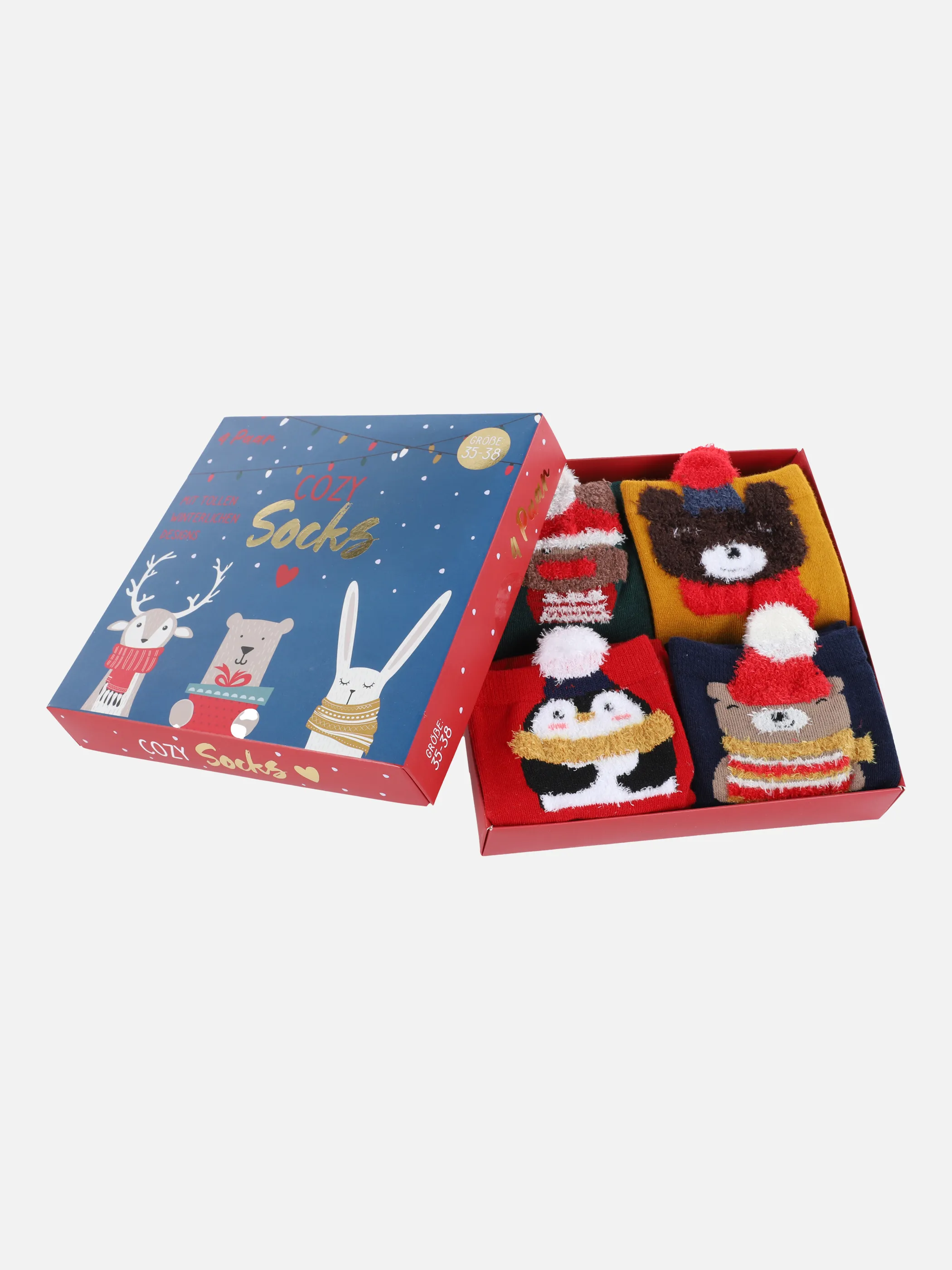 Weihnachtssocken 4er Pack XMas Gesche Grün 870396 GRÜN/WEIß 1