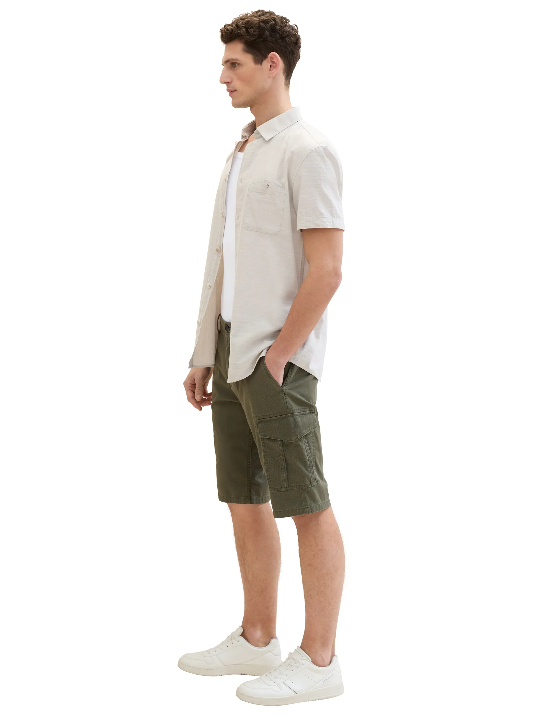 Tom Tailor 1040226 NOS regular printed cargo shorts Oliv 890941 34670 2
