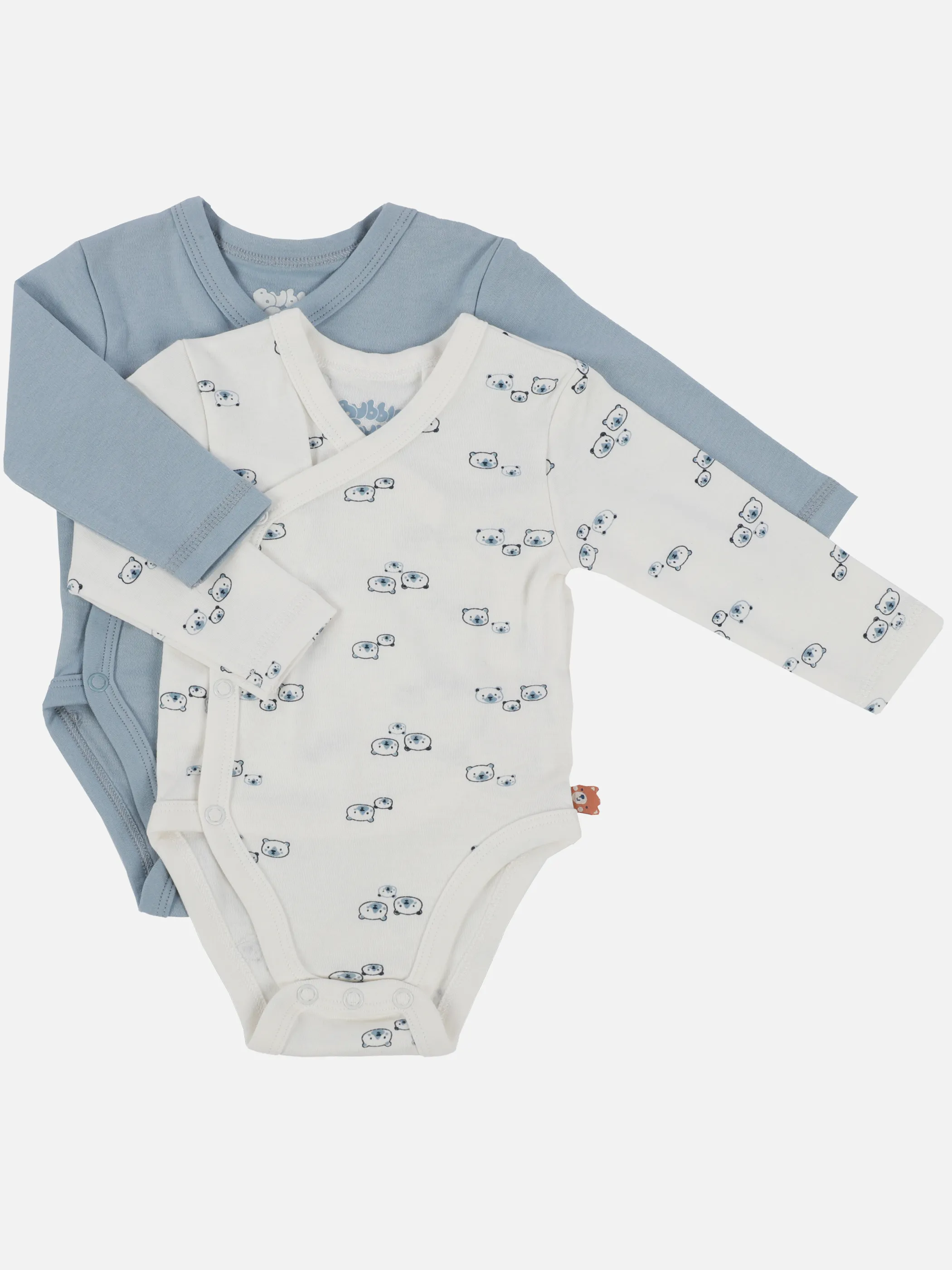 Bubble Gum Baby Jungen 2er Pack Wickelbodys in blau Blau 898704 BLAU 1