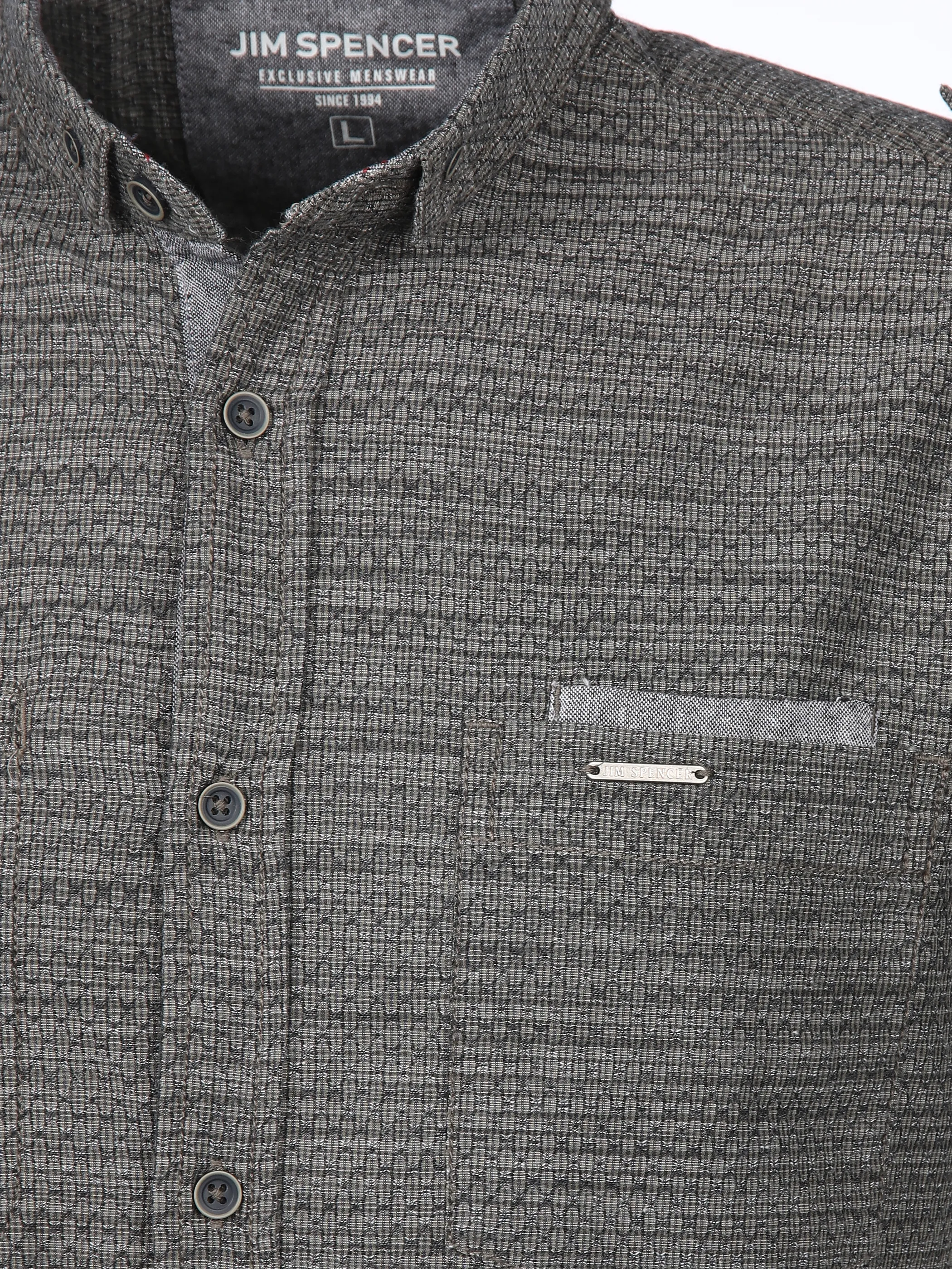 Jim Spencer He. Stehkragenhemd 1/2 Arm Oliv 894398 KHAKI 3 Jim Spencer He. Stehkragenhemd 1/2 Arm Oliv 894398 KHAKI 3