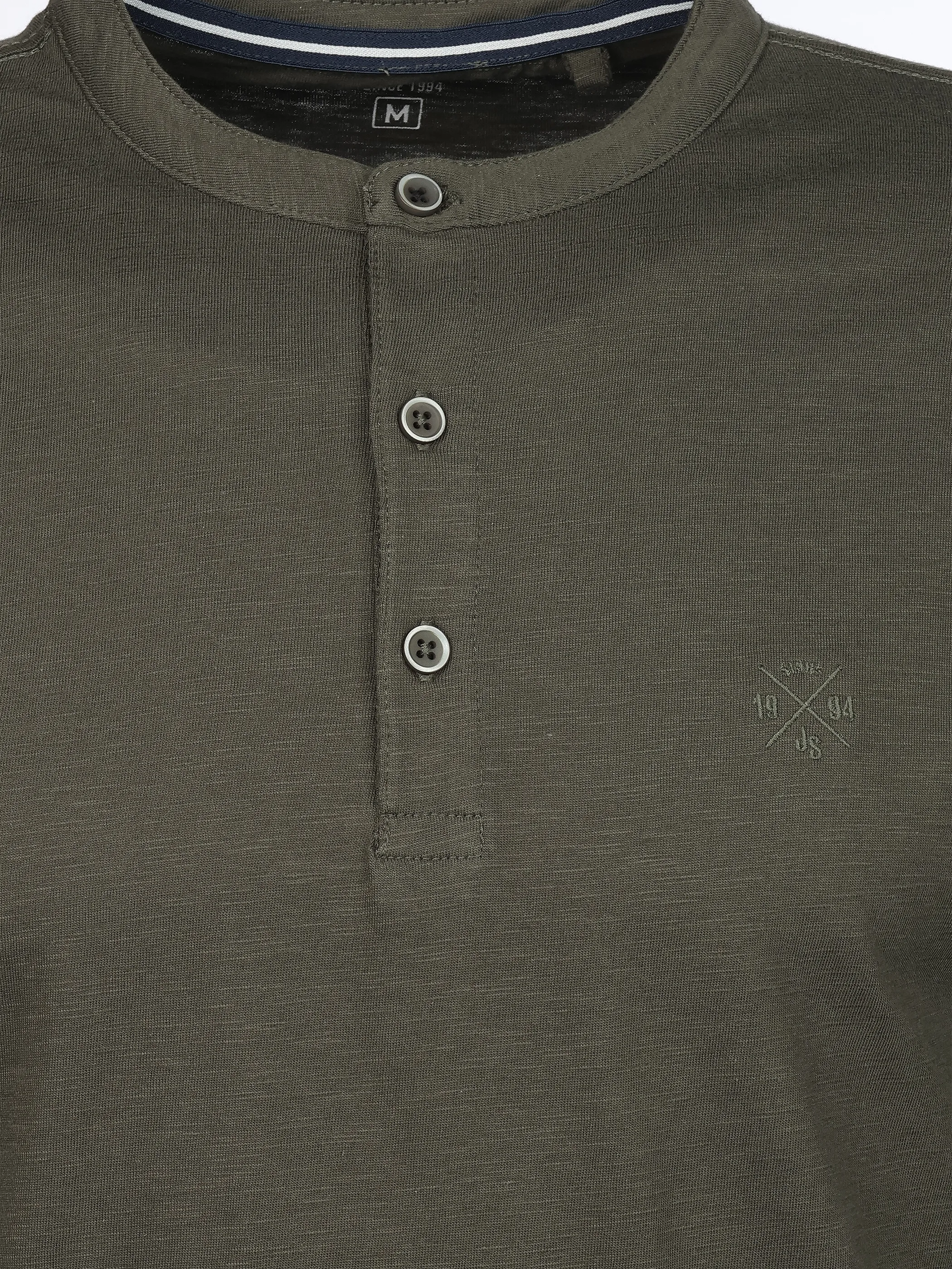 Jim Spencer He. Henleyshirt 1/1 Arm basic slub Oliv 930712 OLIVE 3