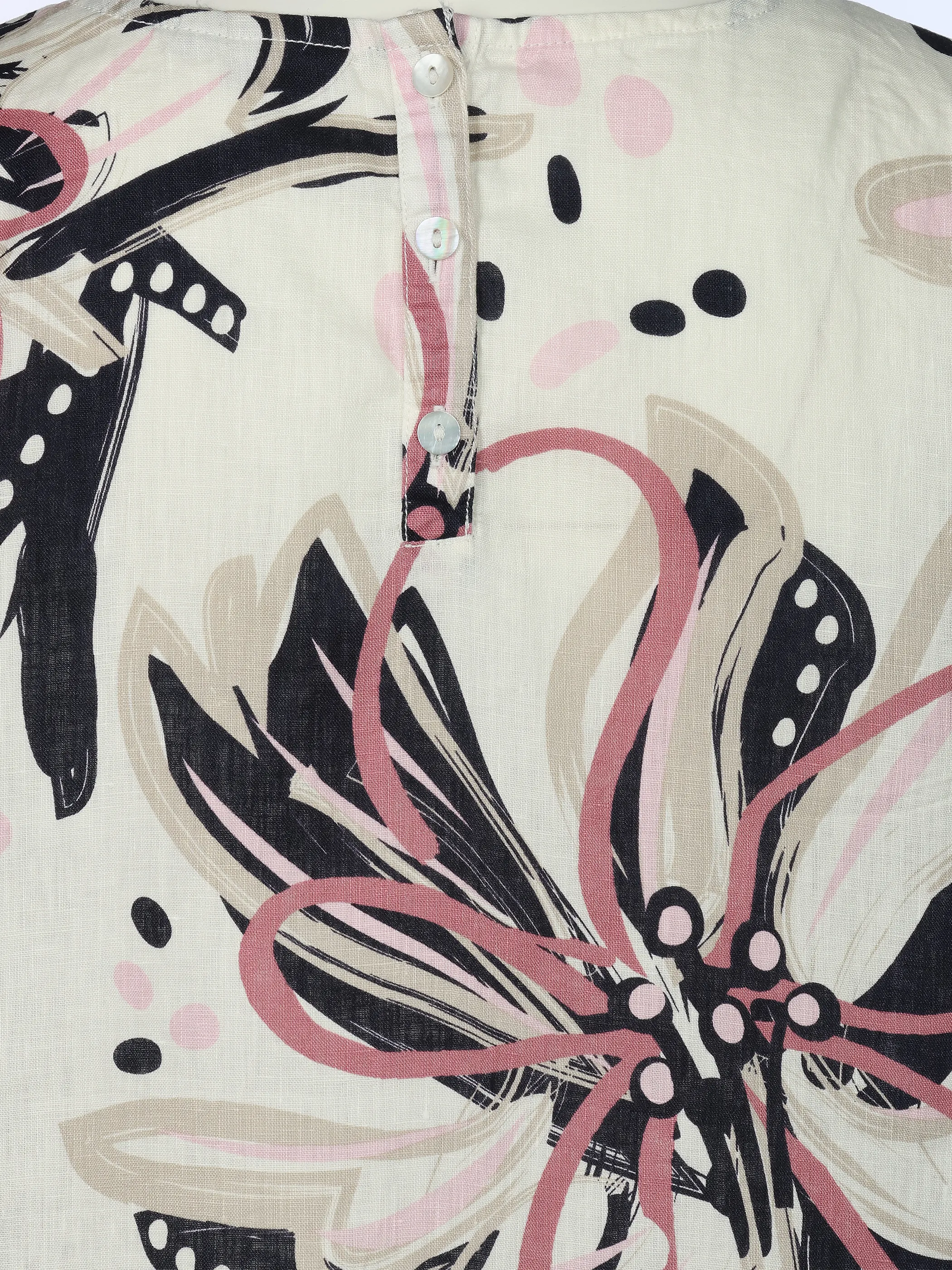 Lisa Tossa Da-Leinenbluse m. Print Rosa 921022 ROSA 3