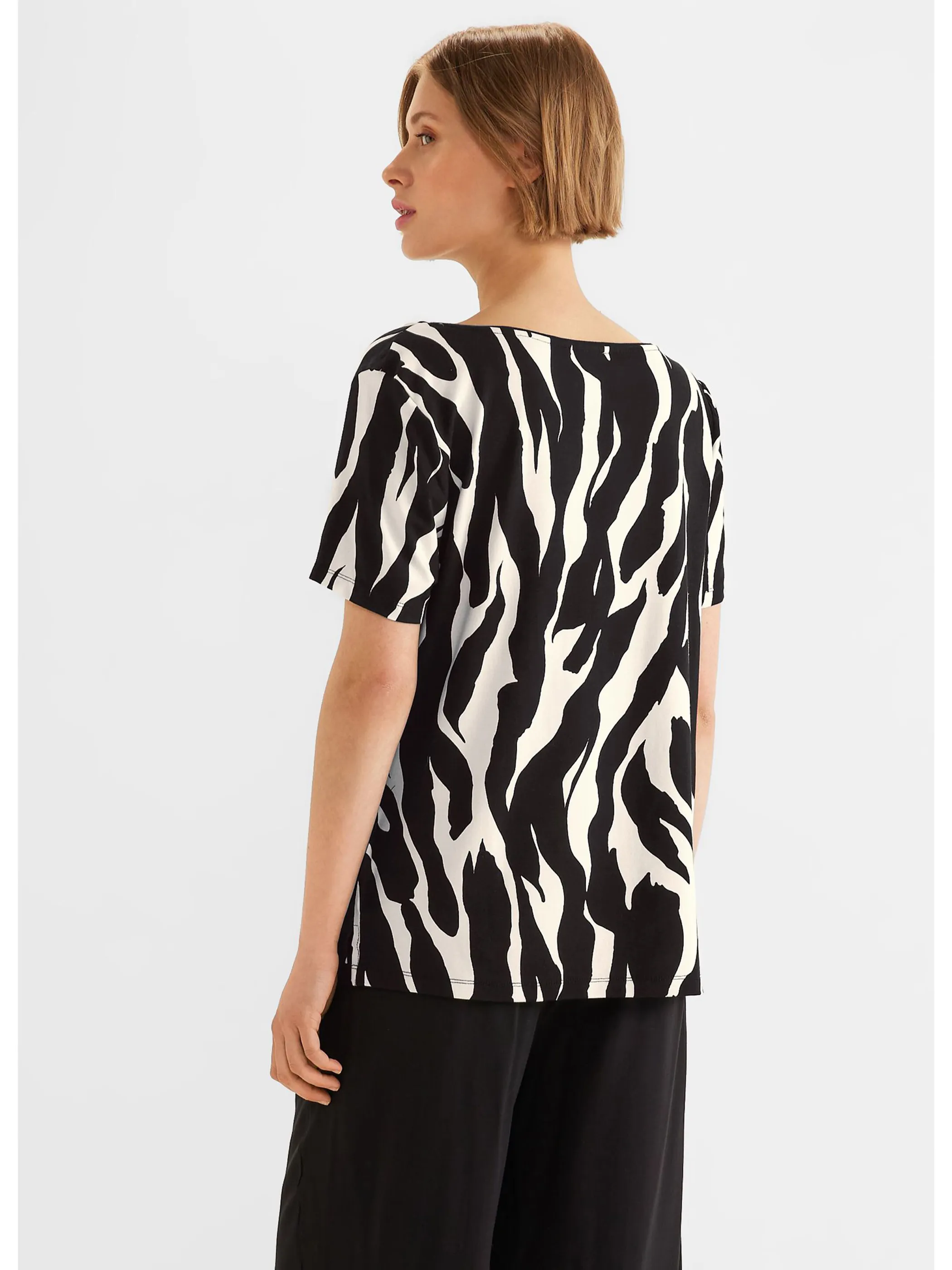 Street One A319590 LTD QR printed mat-mix shirt Schwarz 883176 20001 2