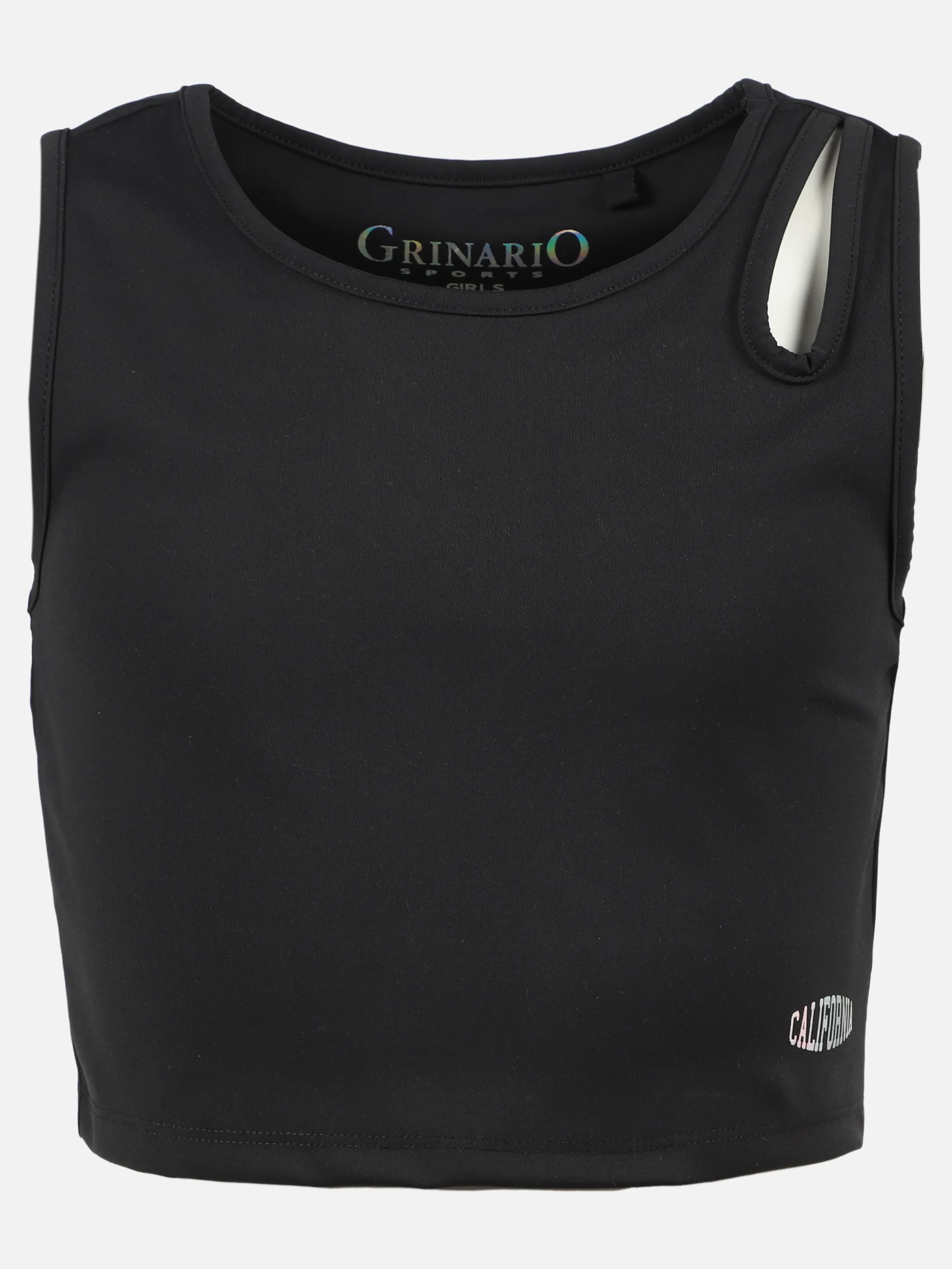 Grinario Sports TG-Crop Top m. cut out Schwarz 905391 BLACK 1