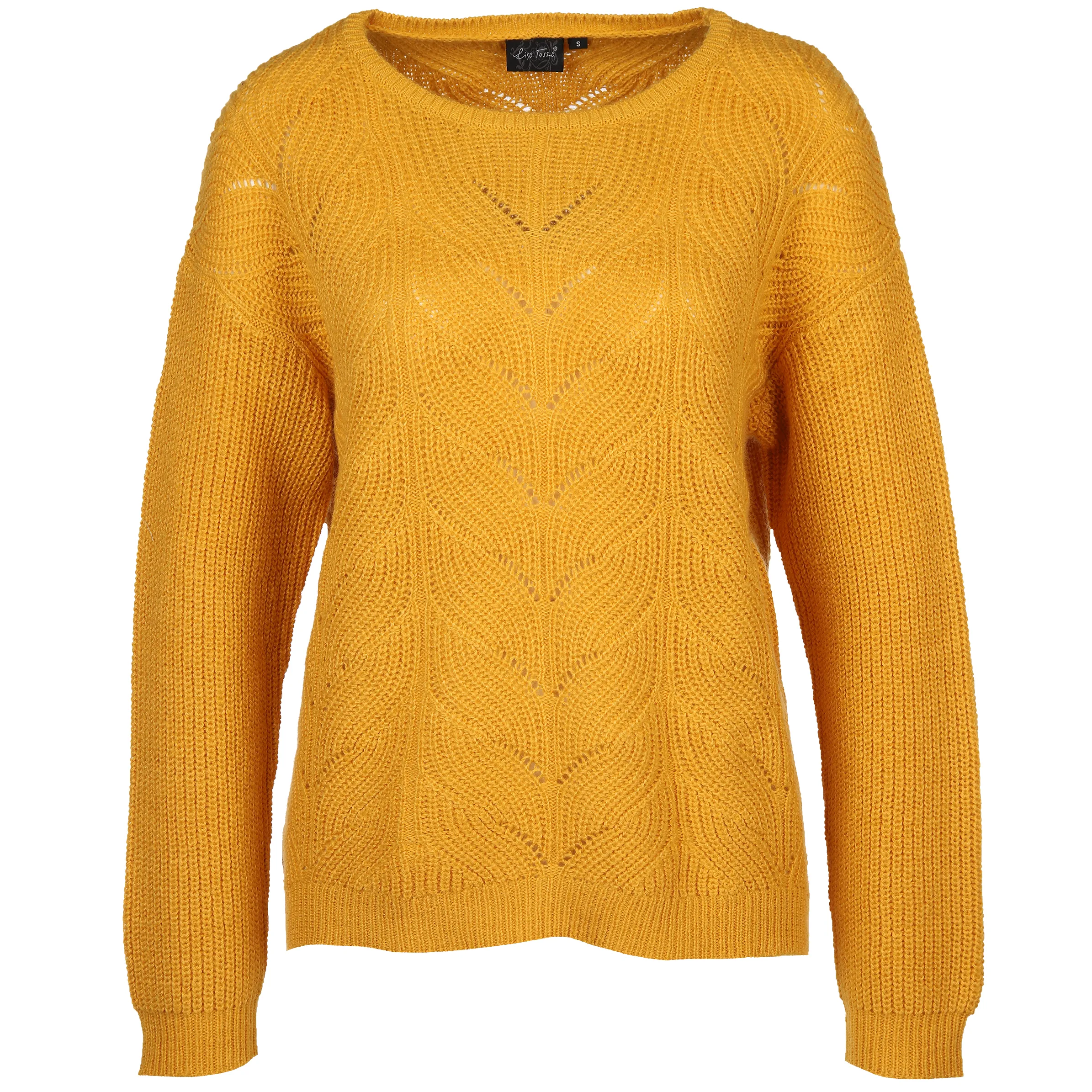 Lisa Tossa Da-Pullover m. Strukturstrick Gelb 881242 CURRY 1