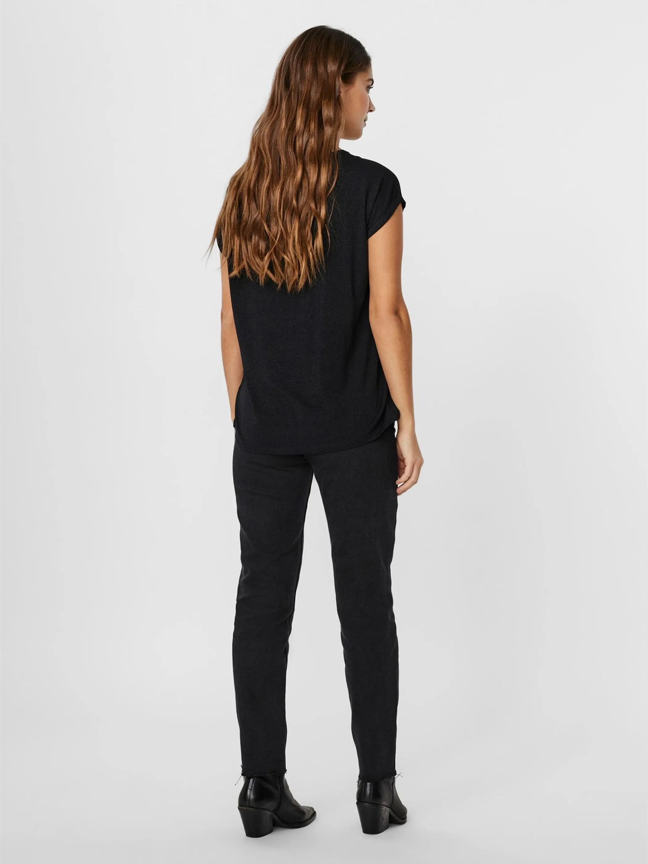 Vero Moda 10250488 VMLAVA GLITTER SS TOP STRIPE Schwarz 852566 177868001 3