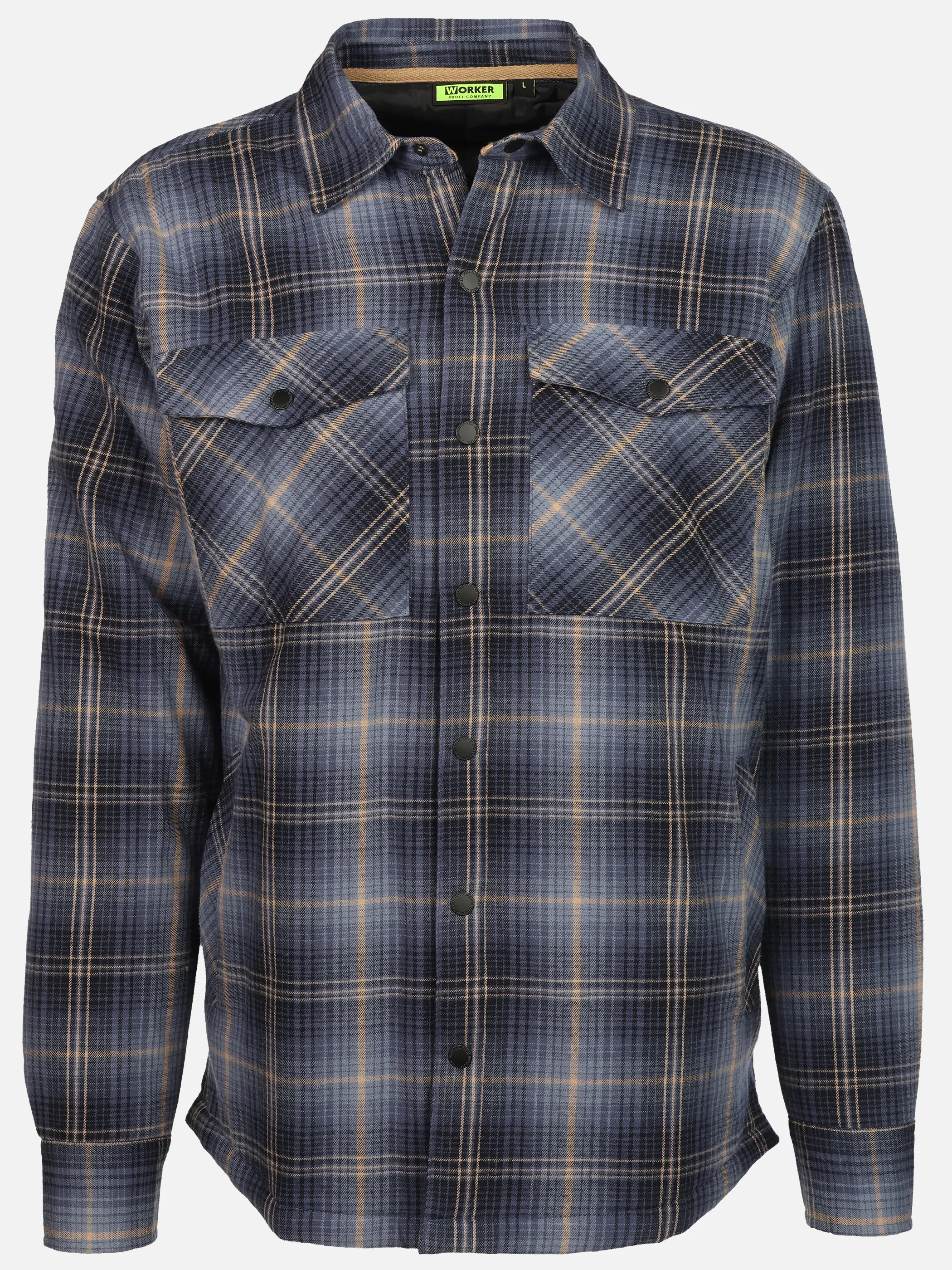 Worker He. Thermohemd wattiert gewebt Blau 930037 NAVY 1