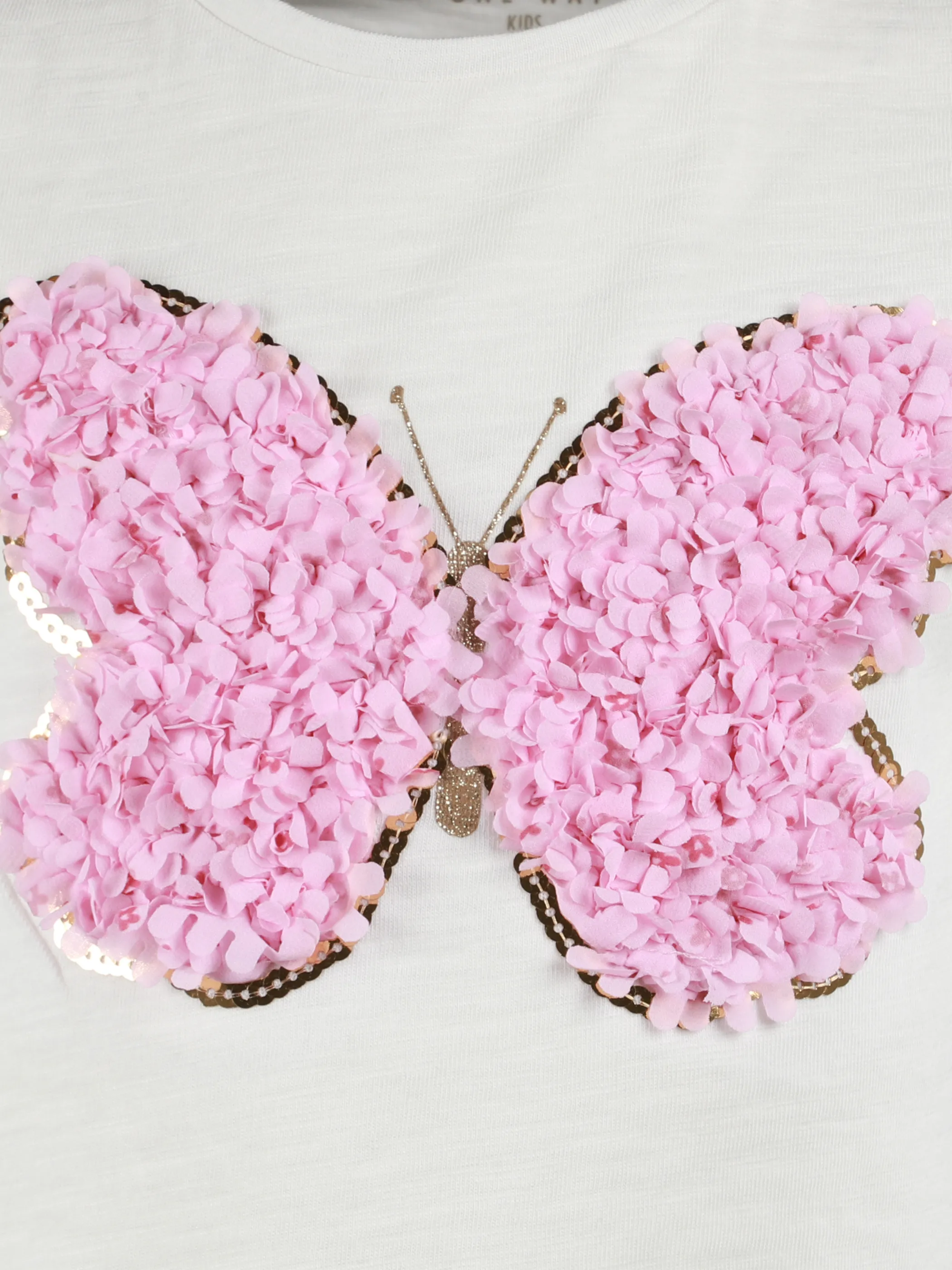 One Way MG 2pcs Set T-Shirt mit Schmetterling FP + Tasche Weiß 922254 WE 4