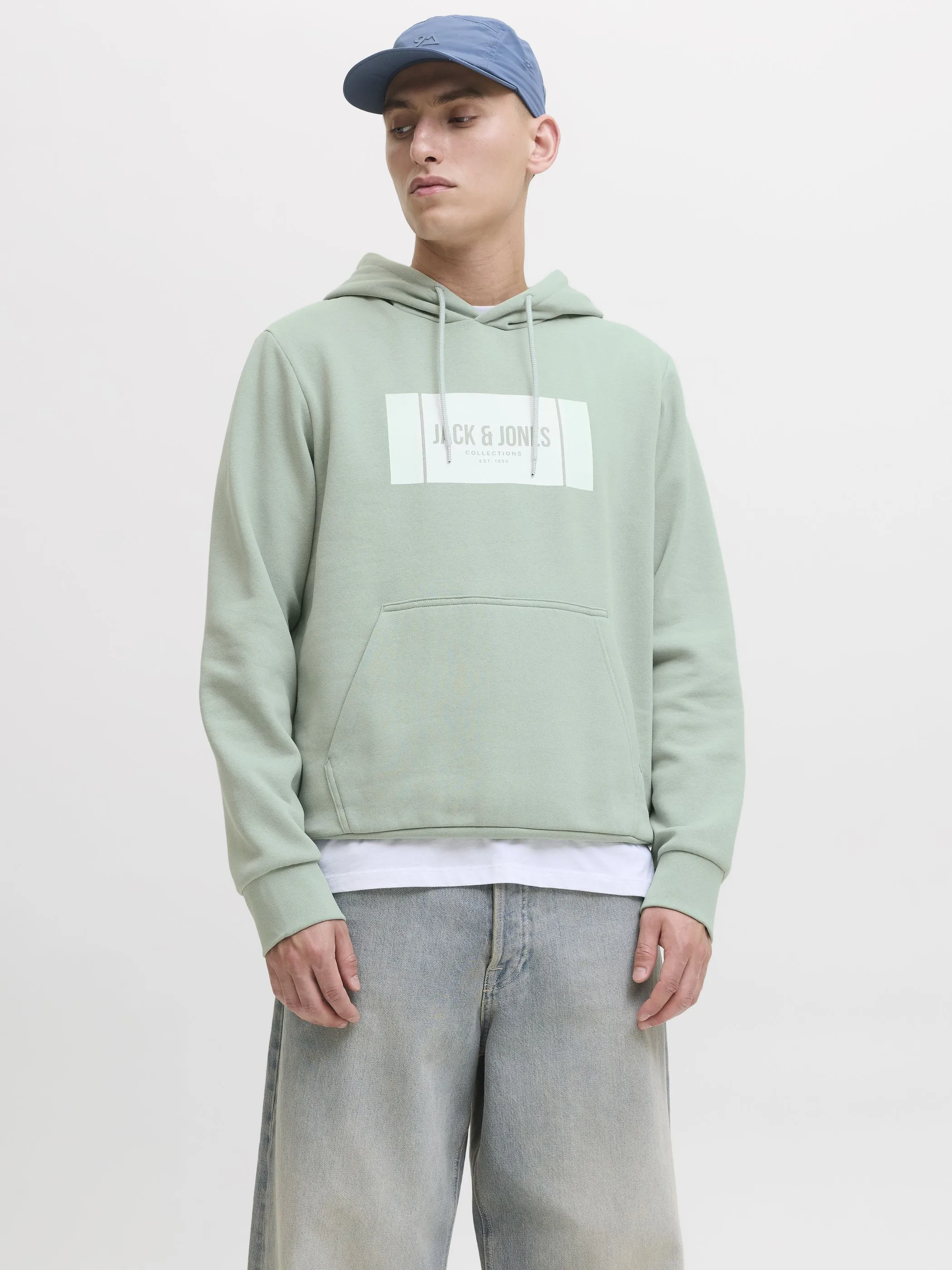 Jack Jones 12278614 JJHAYATO SWEAT HOOD BTS LN Grün 925888 176366 5