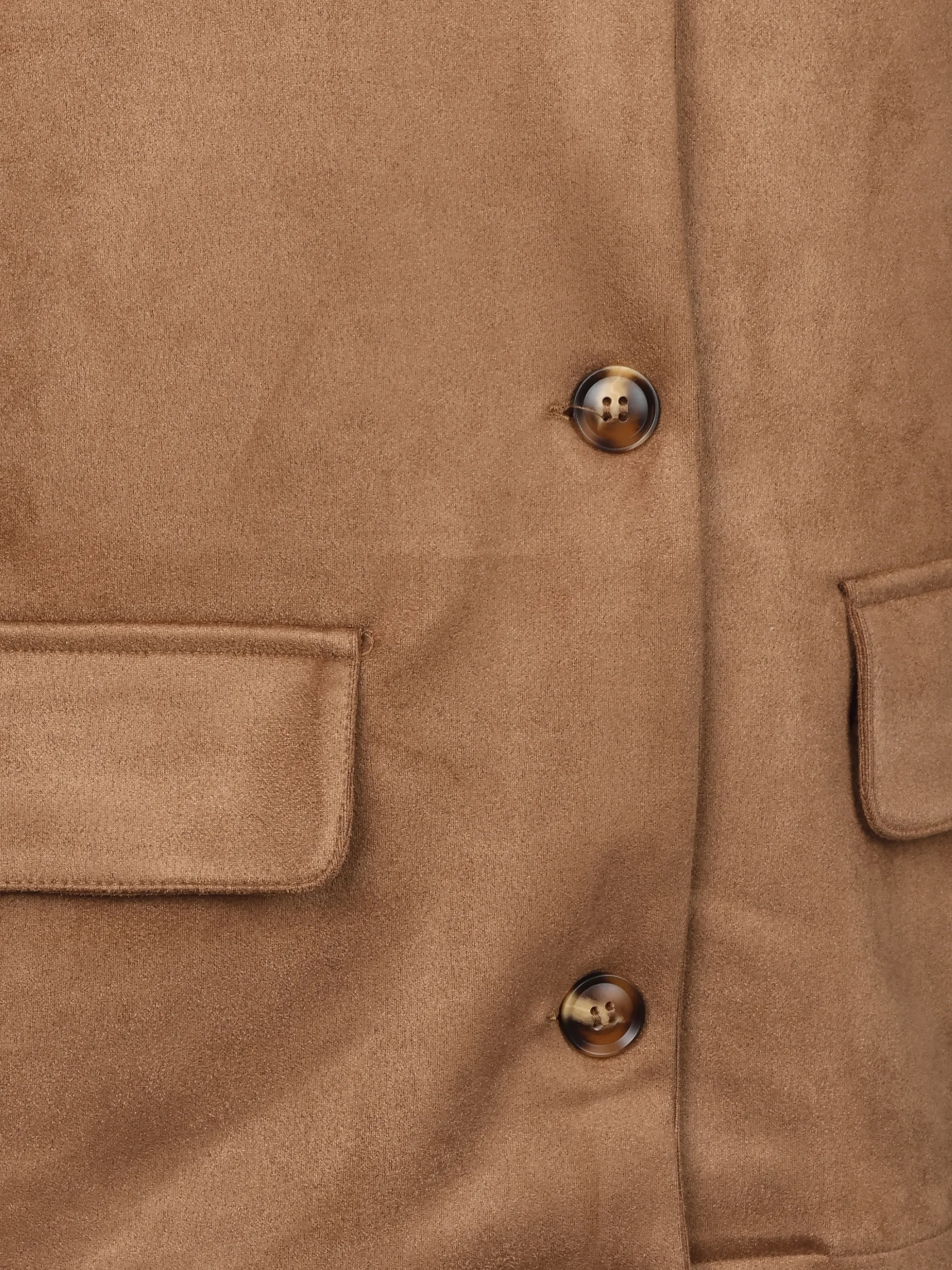 Lisa Tossa Da.Cardigan in Veloursleder Op Braun 929600 COGNAC 4