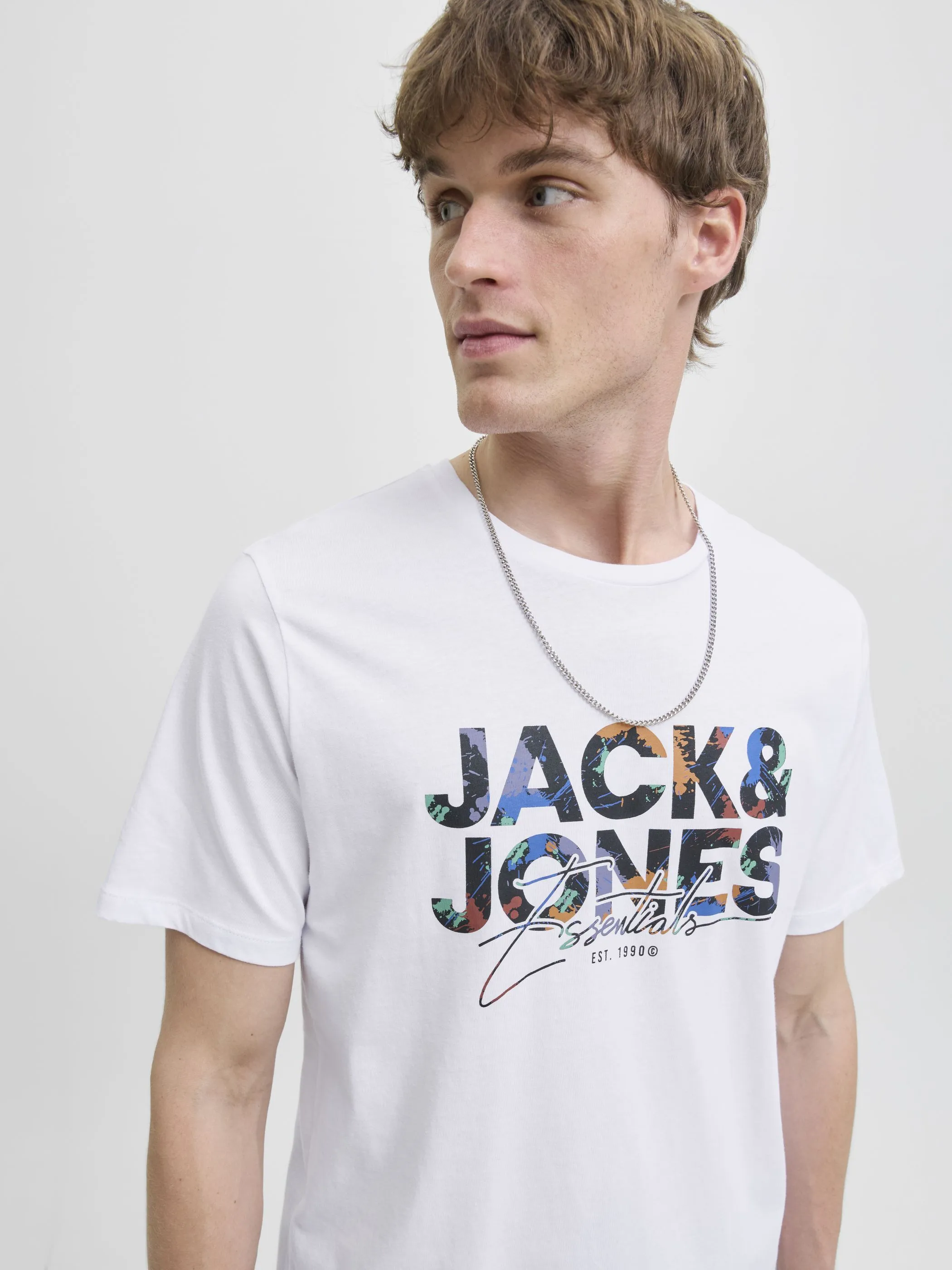 Jack Jones 12278523 JJGEPLAS TEE SS CREW Weiß 913158 178074