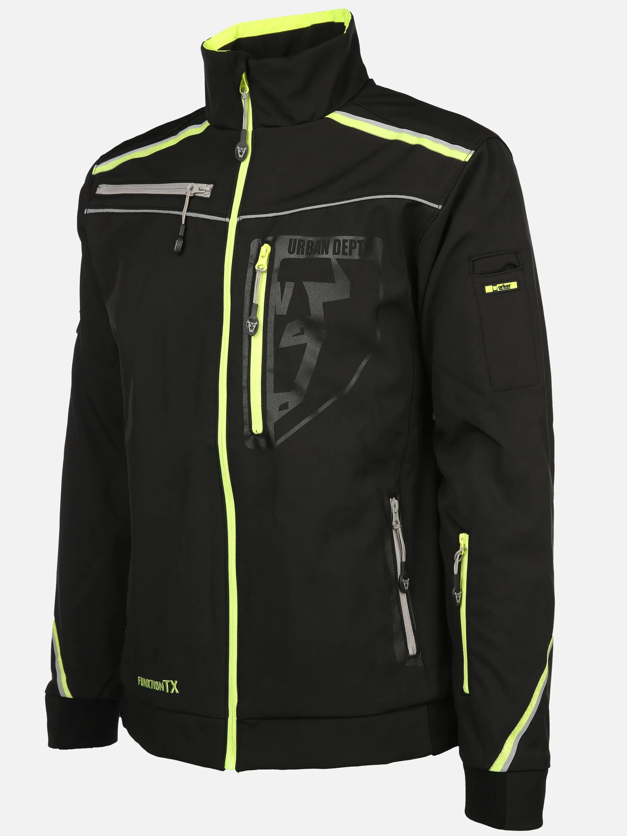 Worker He. Softshellblouson NEON reflective Schwarz 898410 BLACK 3
