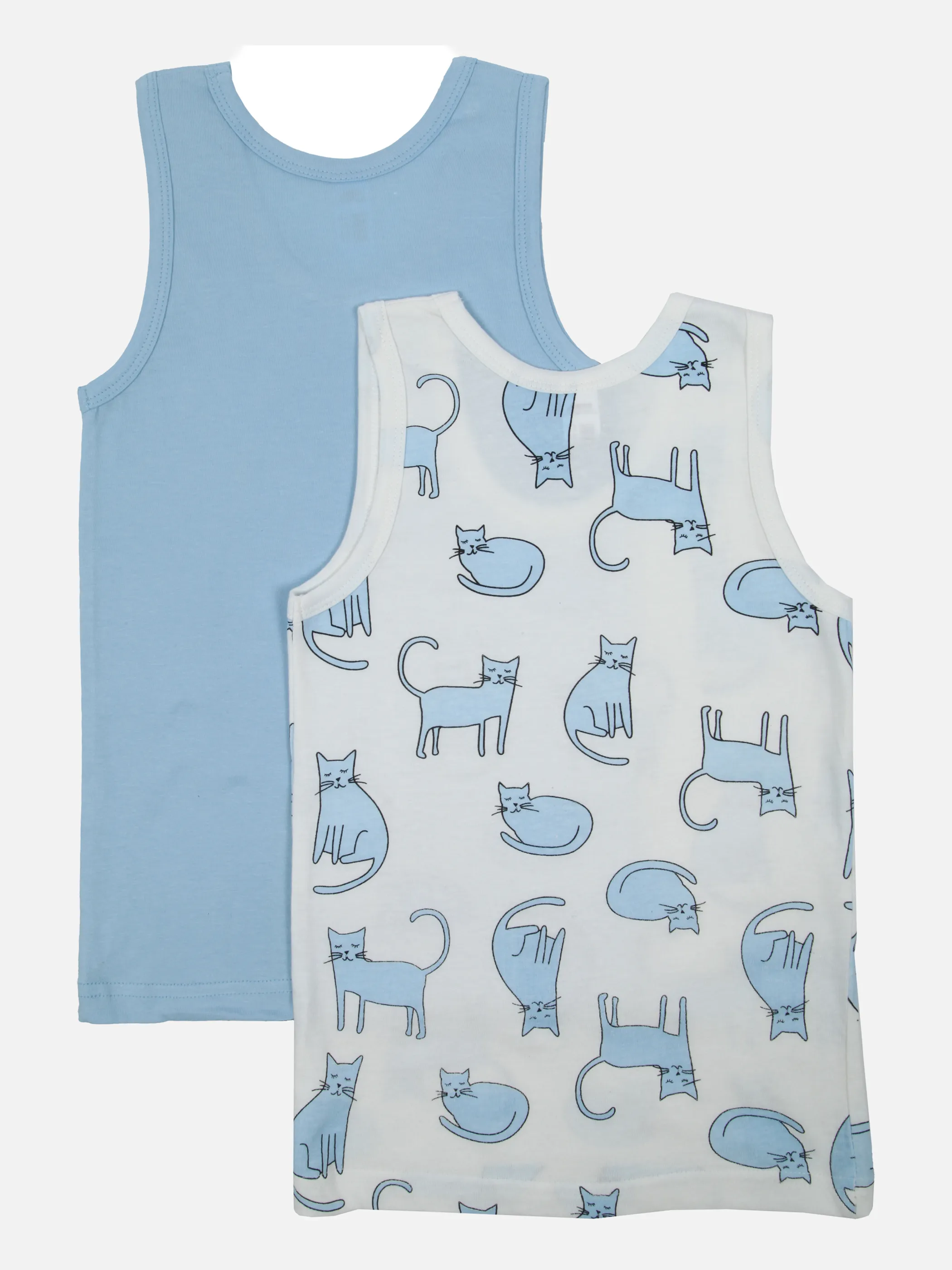 Stop + Go Md. Unterhemd 2er Pack Katzen Blau 857963 BLAU 2 Stop + Go Md. Unterhemd 2er Pack Katzen Blau 857963 BLAU 2