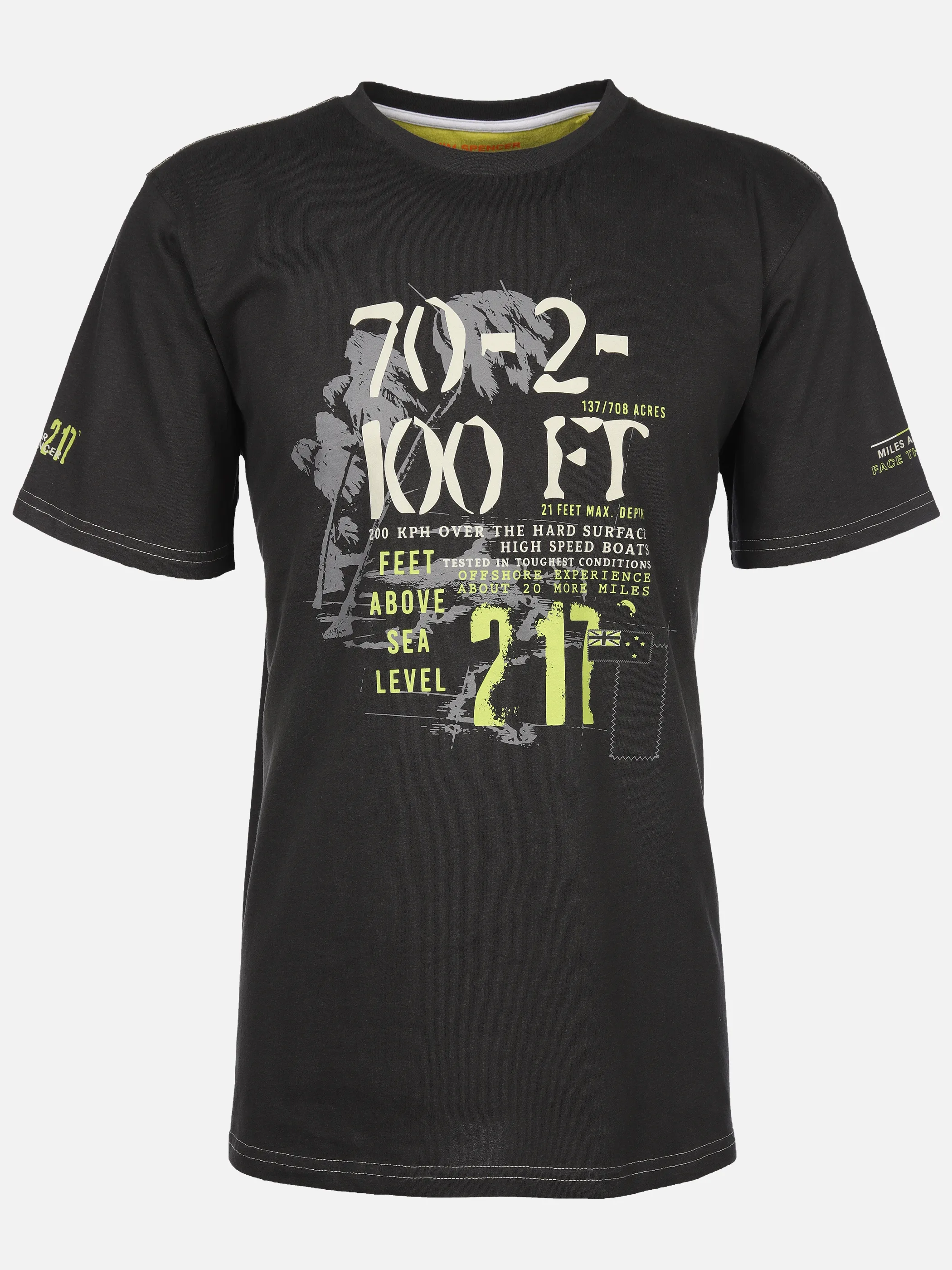 Jim Spencer He. T-Shirt 1/2 Arm print Grau 910900 GRAPHIT 1 Jim Spencer He. T-Shirt 1/2 Arm print Grau 910900 GRAPHIT 1