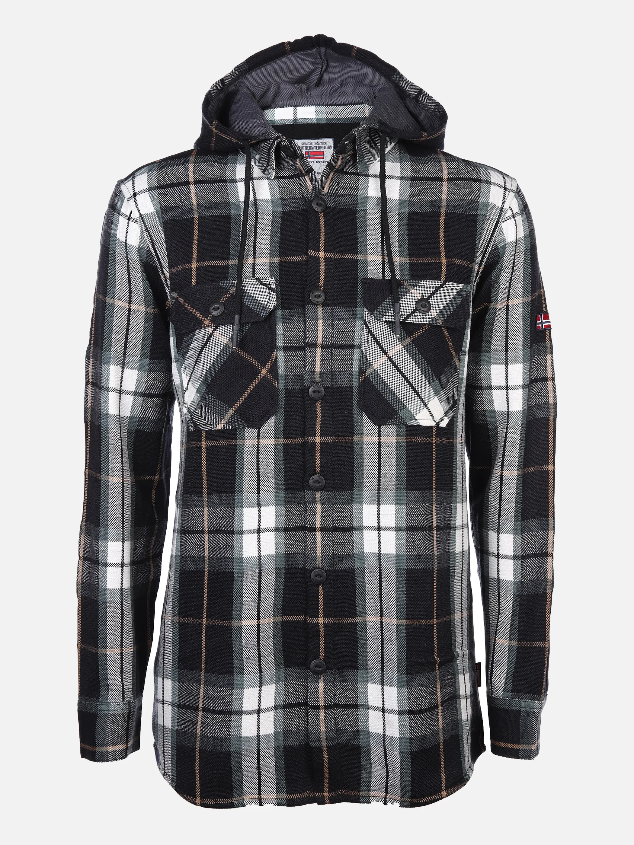 Southern Territory He. Overshirt Kapuze Schwarz 867882 BLACK/GREY 1