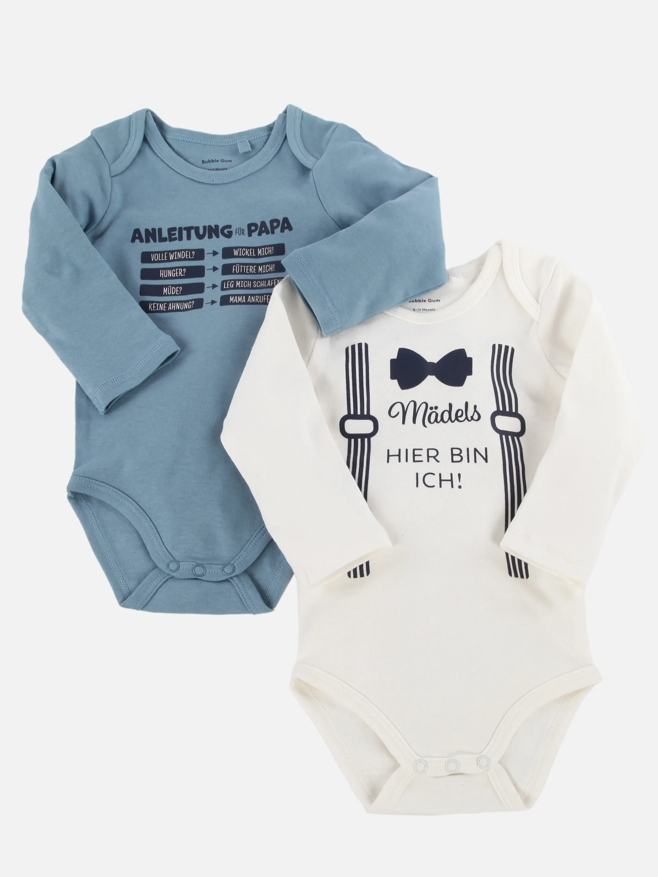 Bubble Gum BJ 2er Pack Sprüchebody "Anleitung für Papa" Weiß 915229 WEIßBLAU 1 Bubble Gum BJ 2er Pack Sprüchebody "Anleitung für Papa" Weiß 915229 WEIßBLAU 1