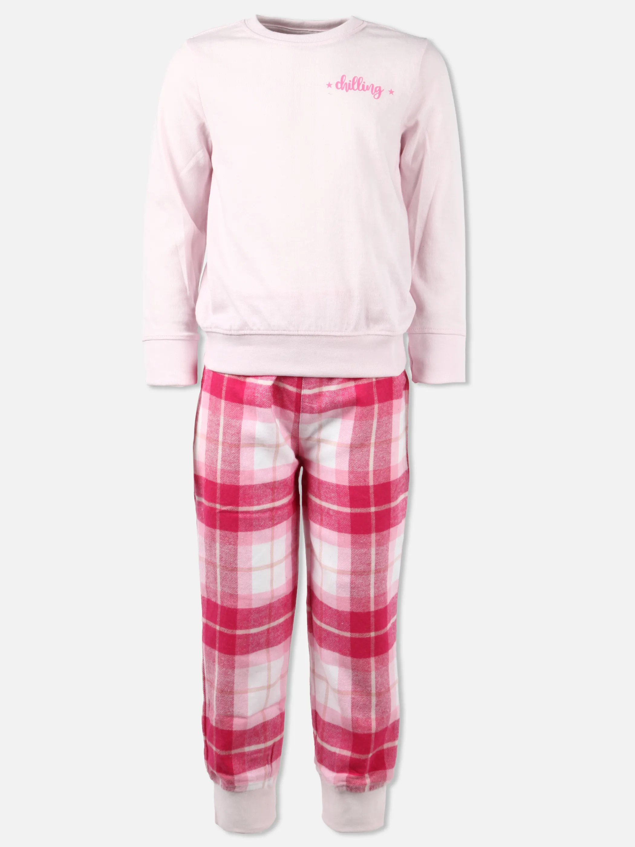 One Way Mini Girls  Pyjama Flanell Karo Rosa 930107 ROSE 1