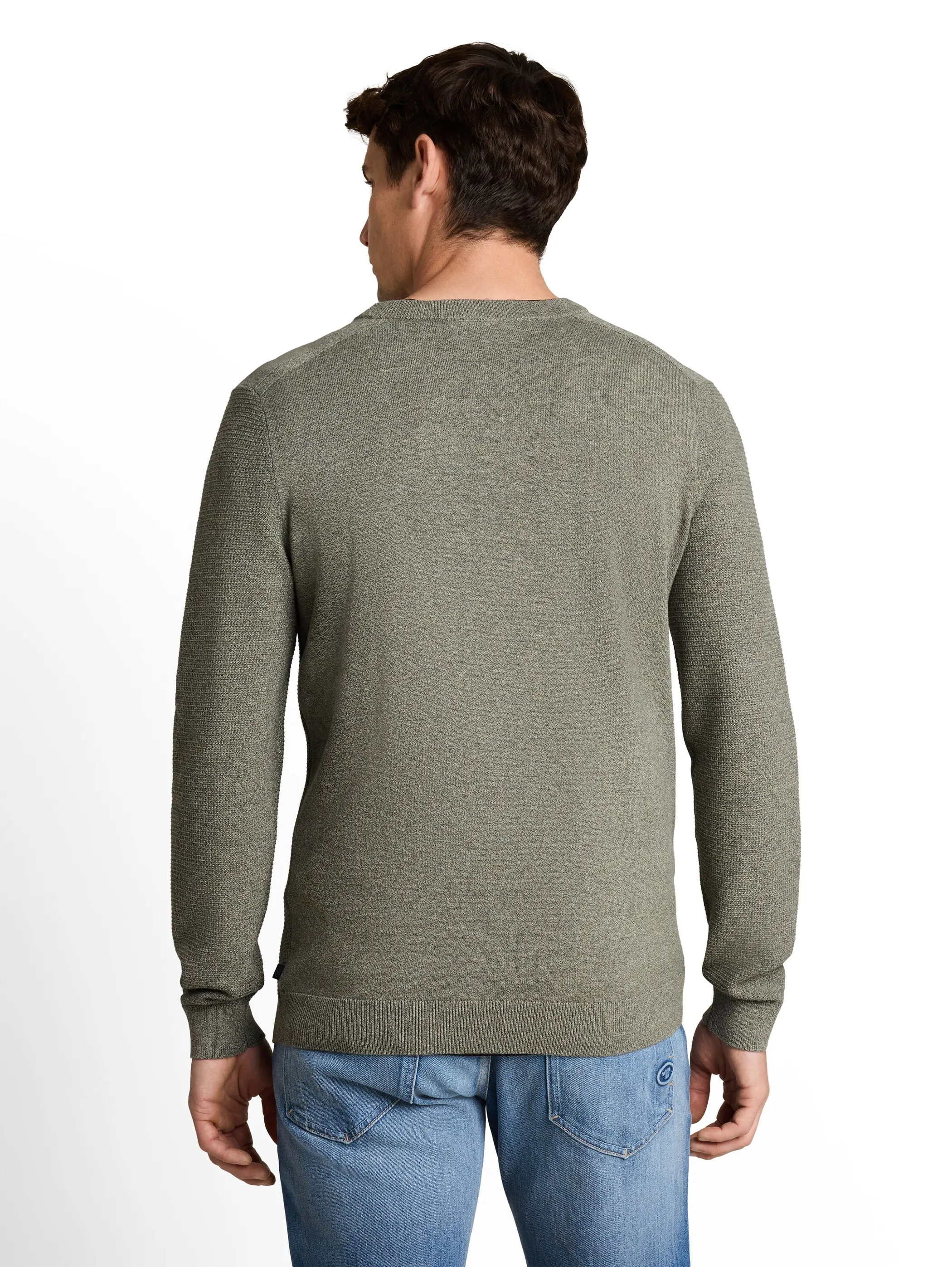 Tom Tailor 1053187 NOS mouline structured crew neck knit Grün 934242 41024 2