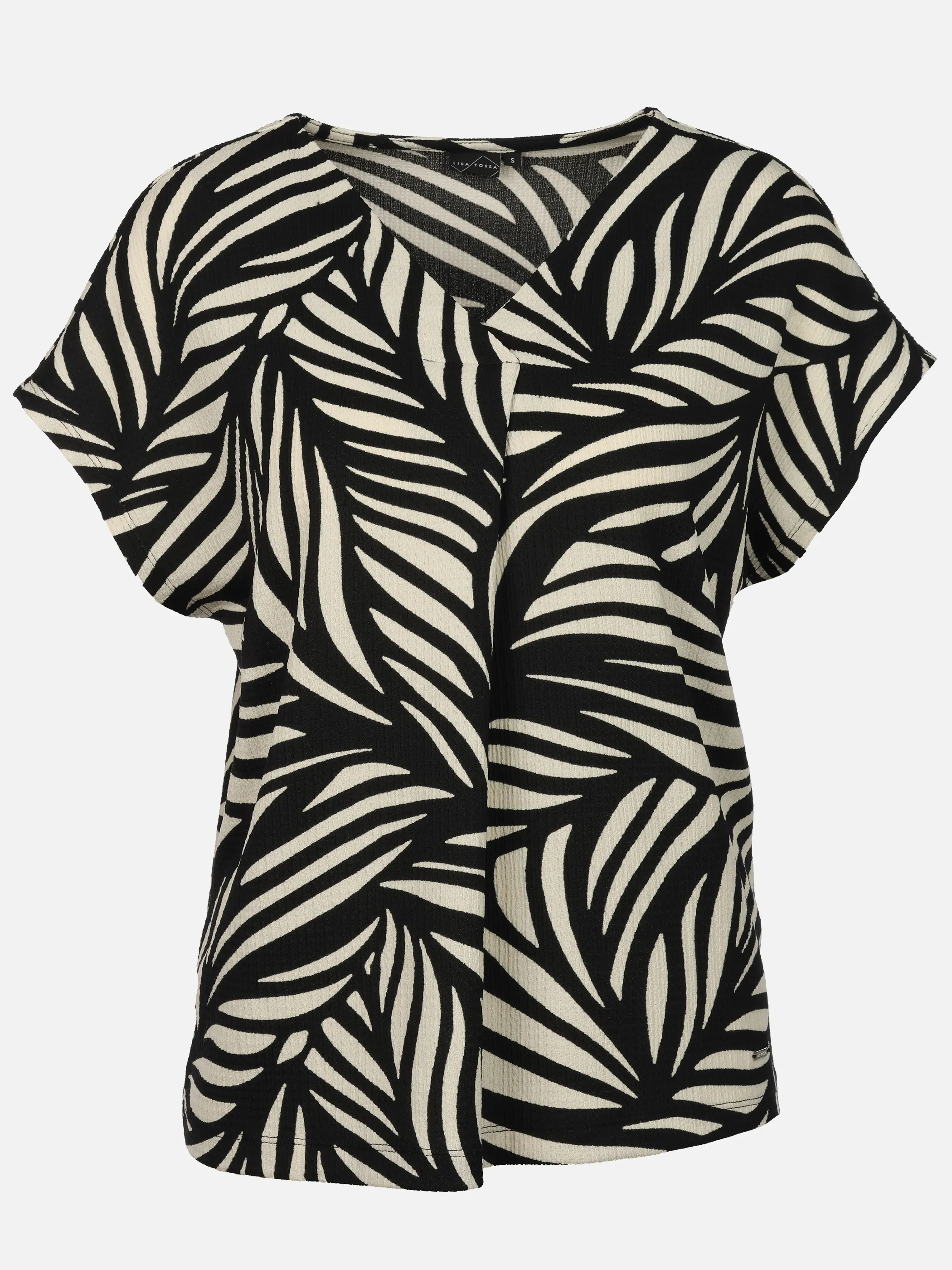 Lisa Tossa Da-Crepe-Shirt m. Print Schwarz 924894 BLACK 1