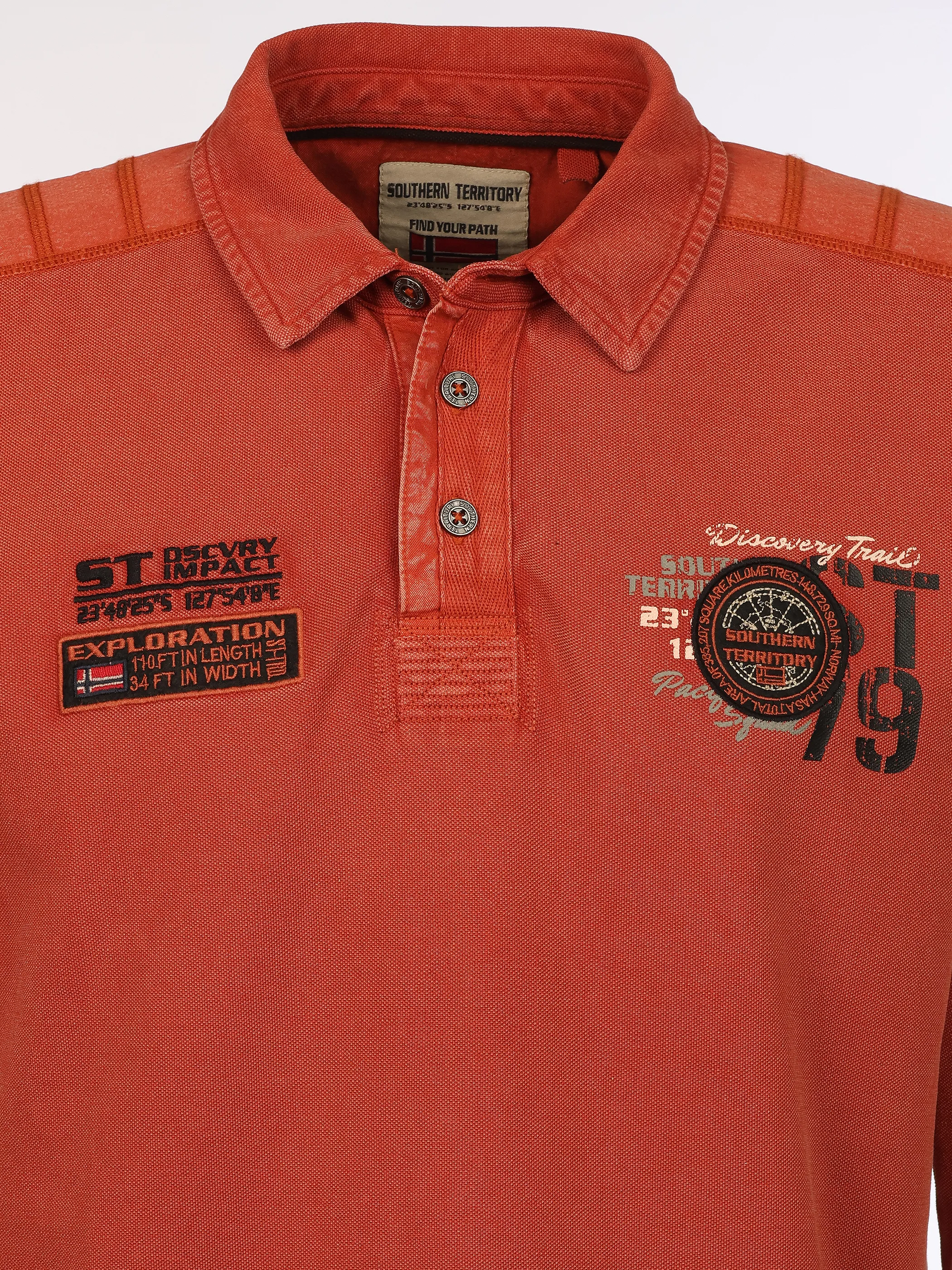 Southern Territory He. Poloshirt 1/1 Arm washer batch Orange 930520 ORANGE 3