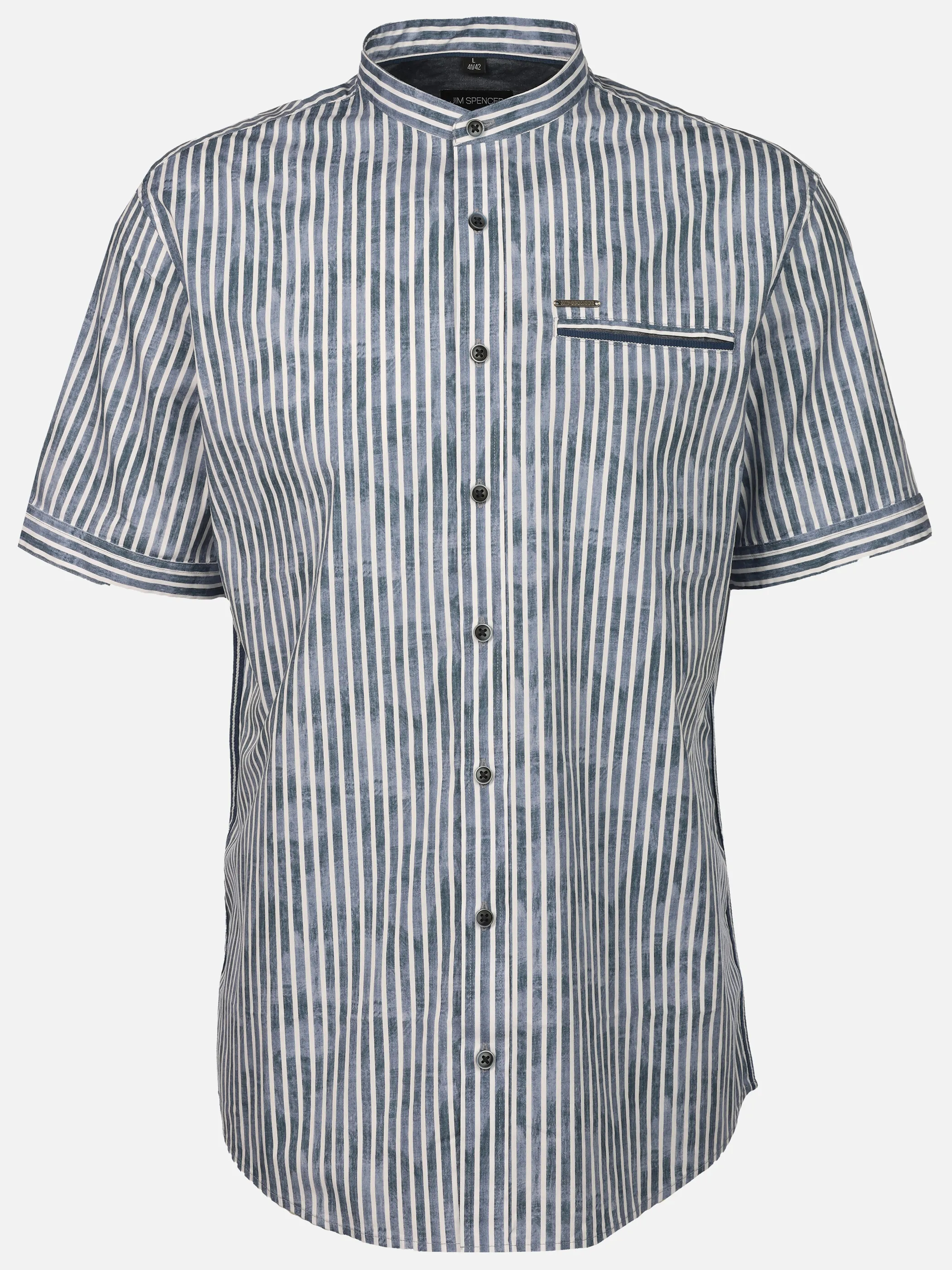 Jim Spencer He. Freizeithemd 1/2 celebration Blau 922131 NAVY STRIP 4