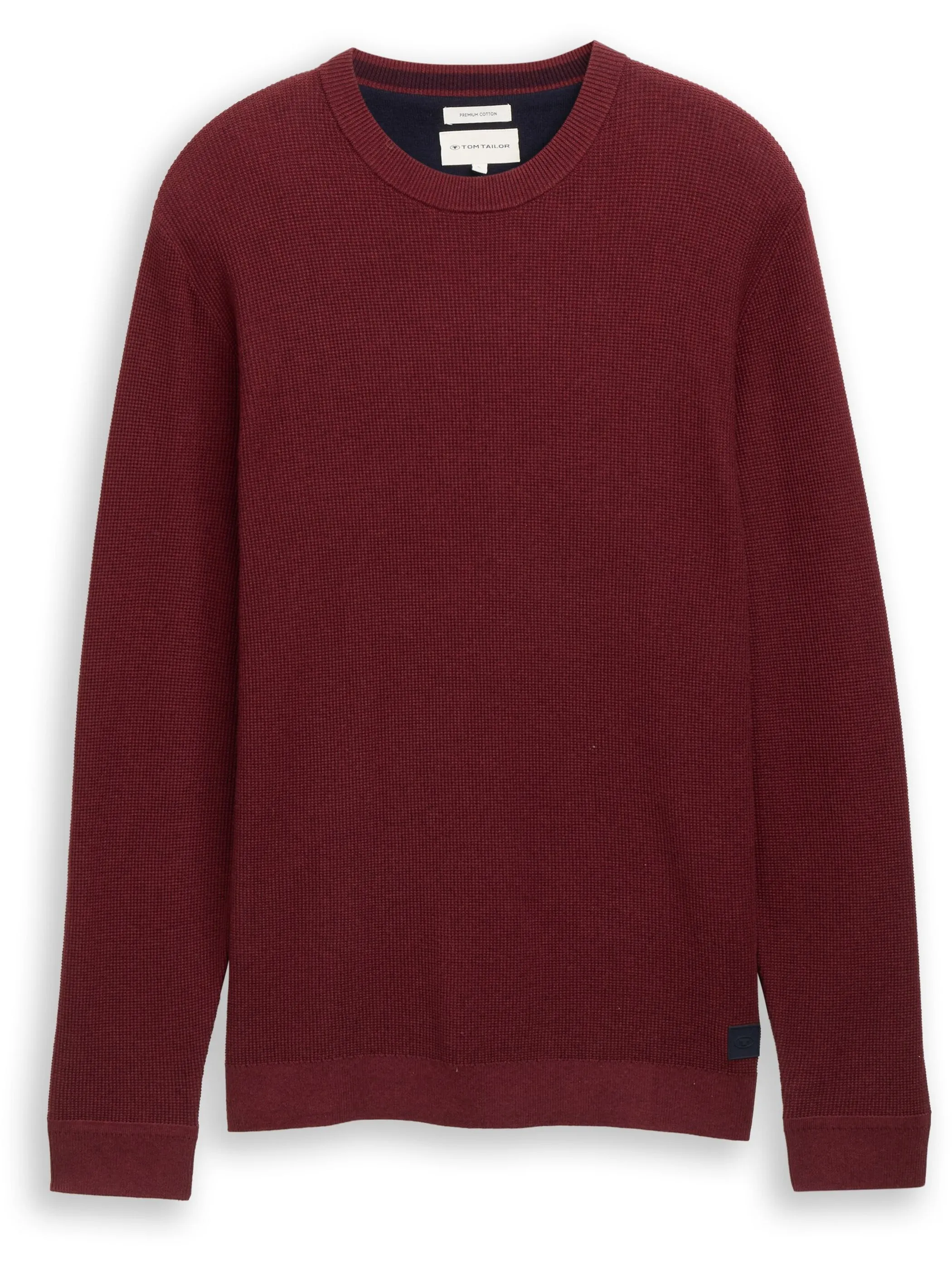 Tom Tailor 1042453 NOS structured crewneck knit Rot 898700 39101 1