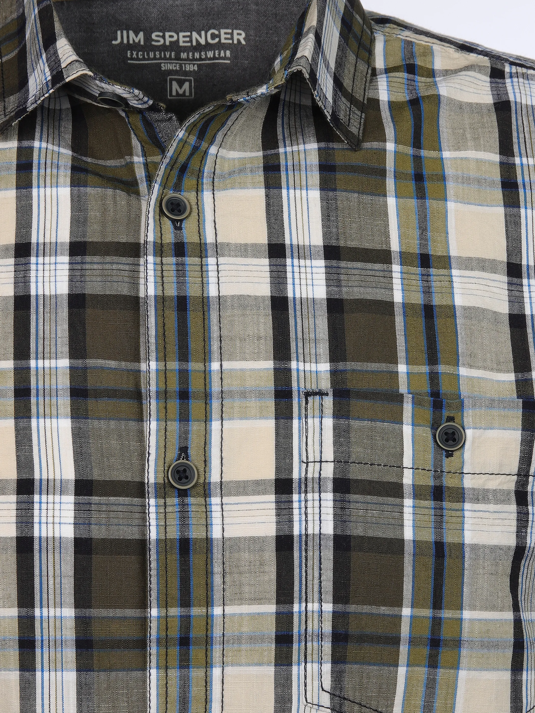 Jim Spencer He. Freizeithemd 1/2 Arm yd gemustert Oliv 908750 OLIVE 3 Jim Spencer He. Freizeithemd 1/2 Arm yd gemustert Oliv 908750 OLIVE 3