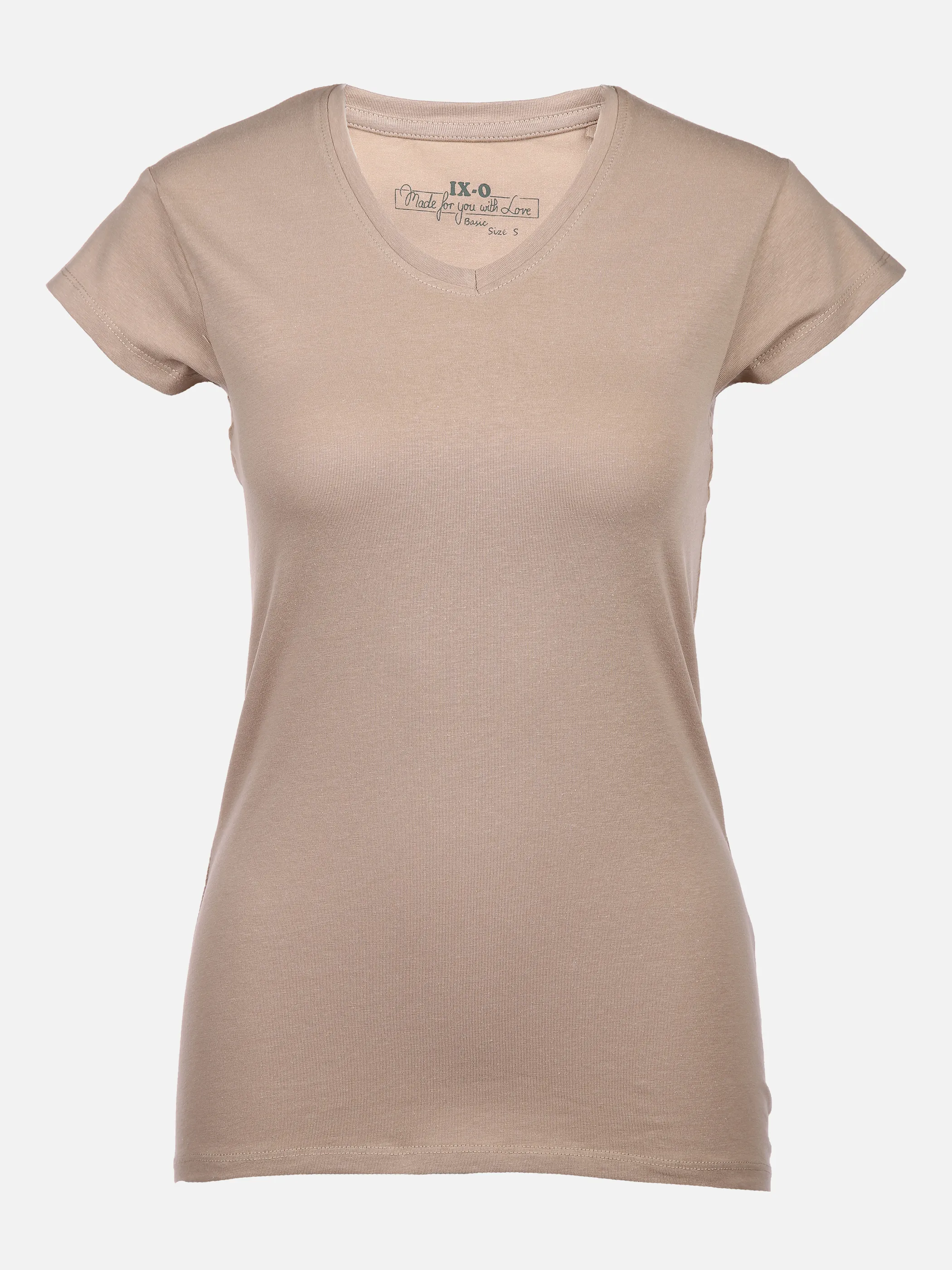 IX-O YF-Da-T-Shirt, V-Ausschnitt Weiß 851644 BEIGE 1