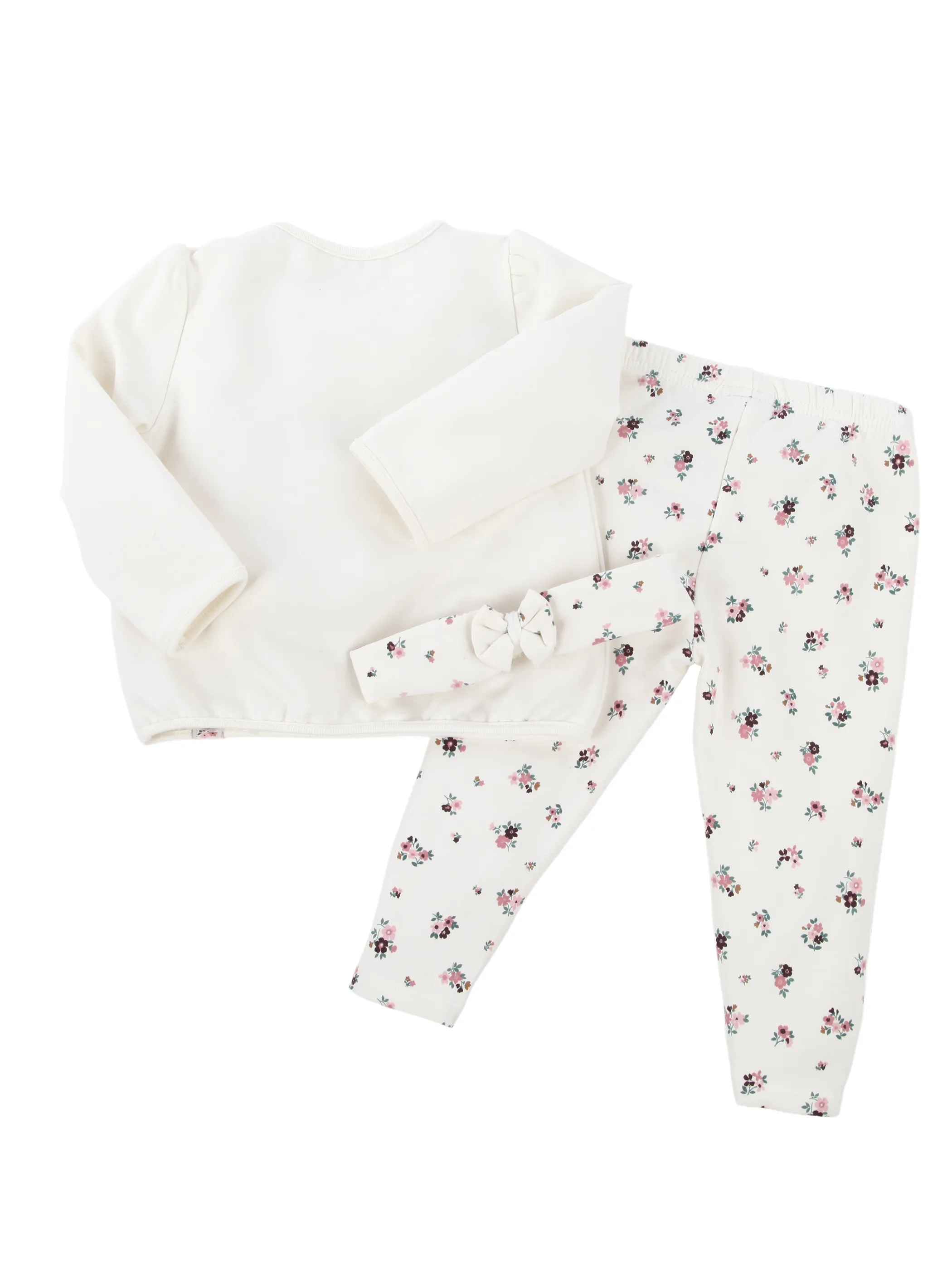 Bubble Gum BM 3pcs Set Oberteil, Hose+Stirnband, Blumenprint Weiß 929611 SNOWWHITE 2