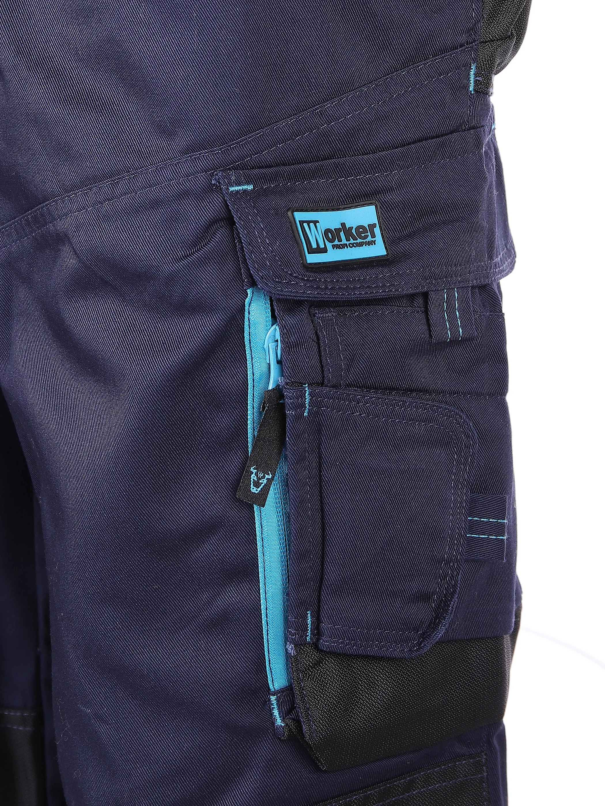 Worker He. Berufshose Neon Blau 828782 NAVY/AQUA 3