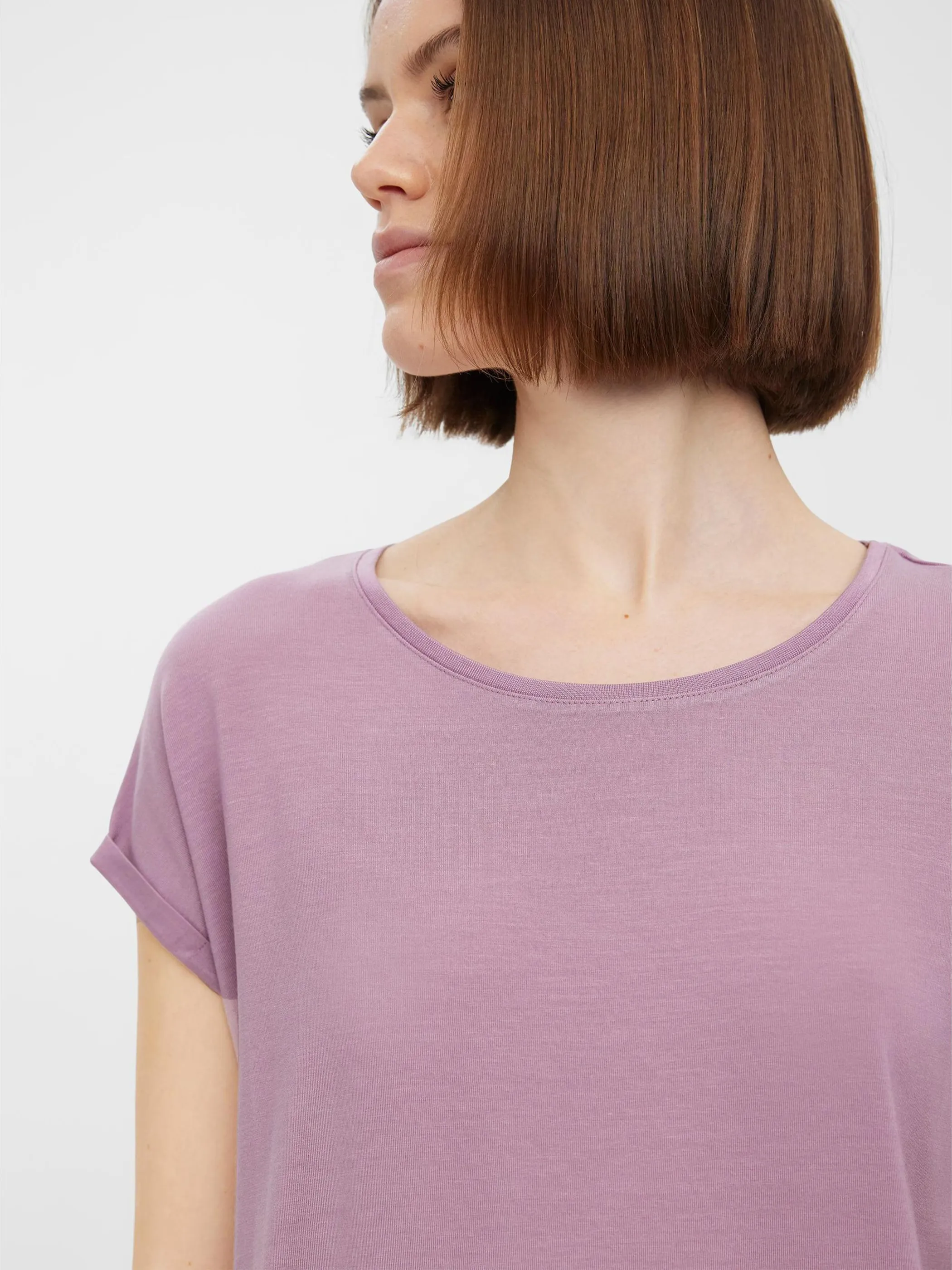 Vero Moda 10187159 VMAWARE PLAIN SS TOP Lila 767201 279236 3