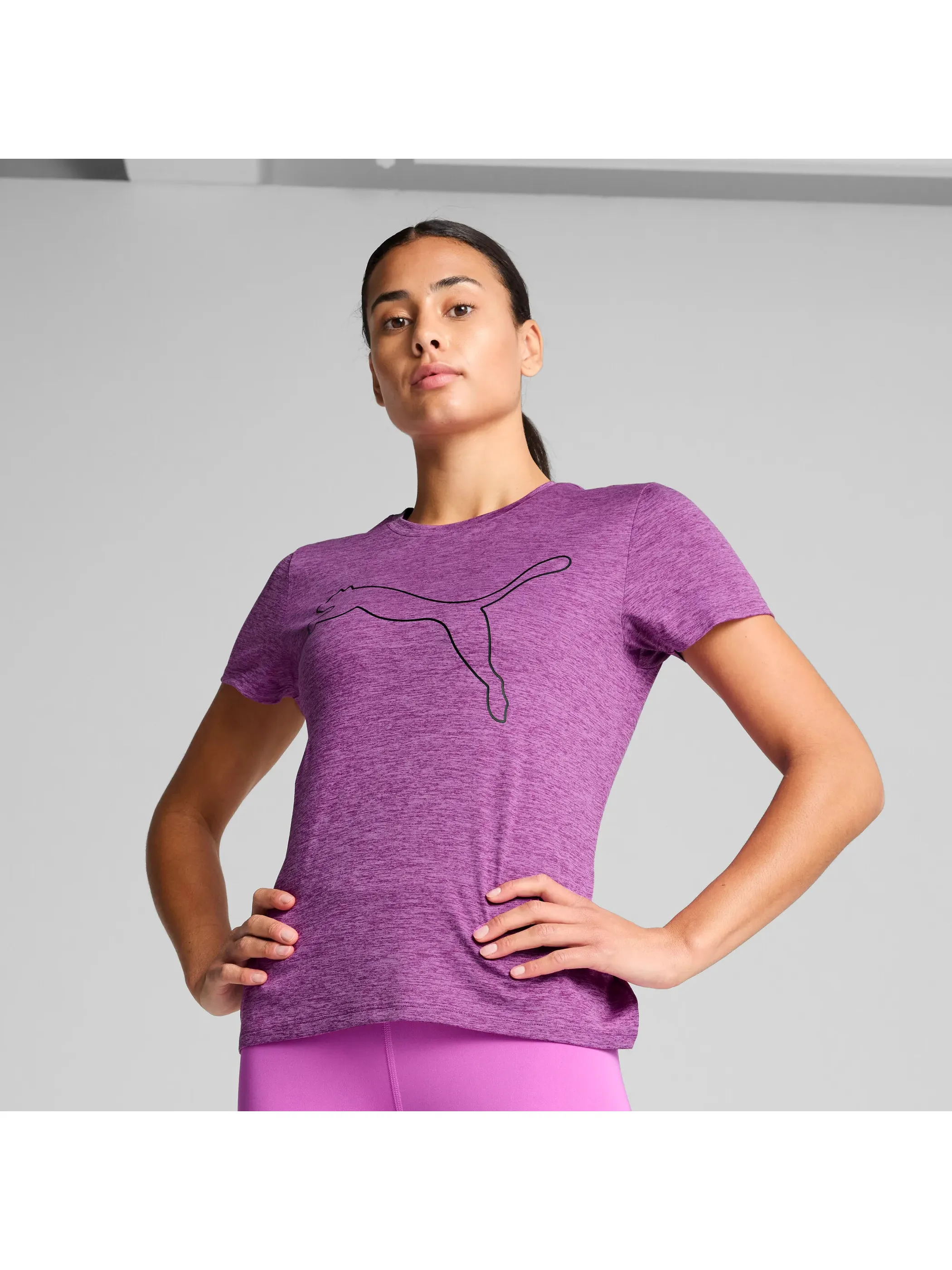 Puma 525893 Da-T-Shirt Heather Logo ESSENTIAL Lila 904539 0089 3