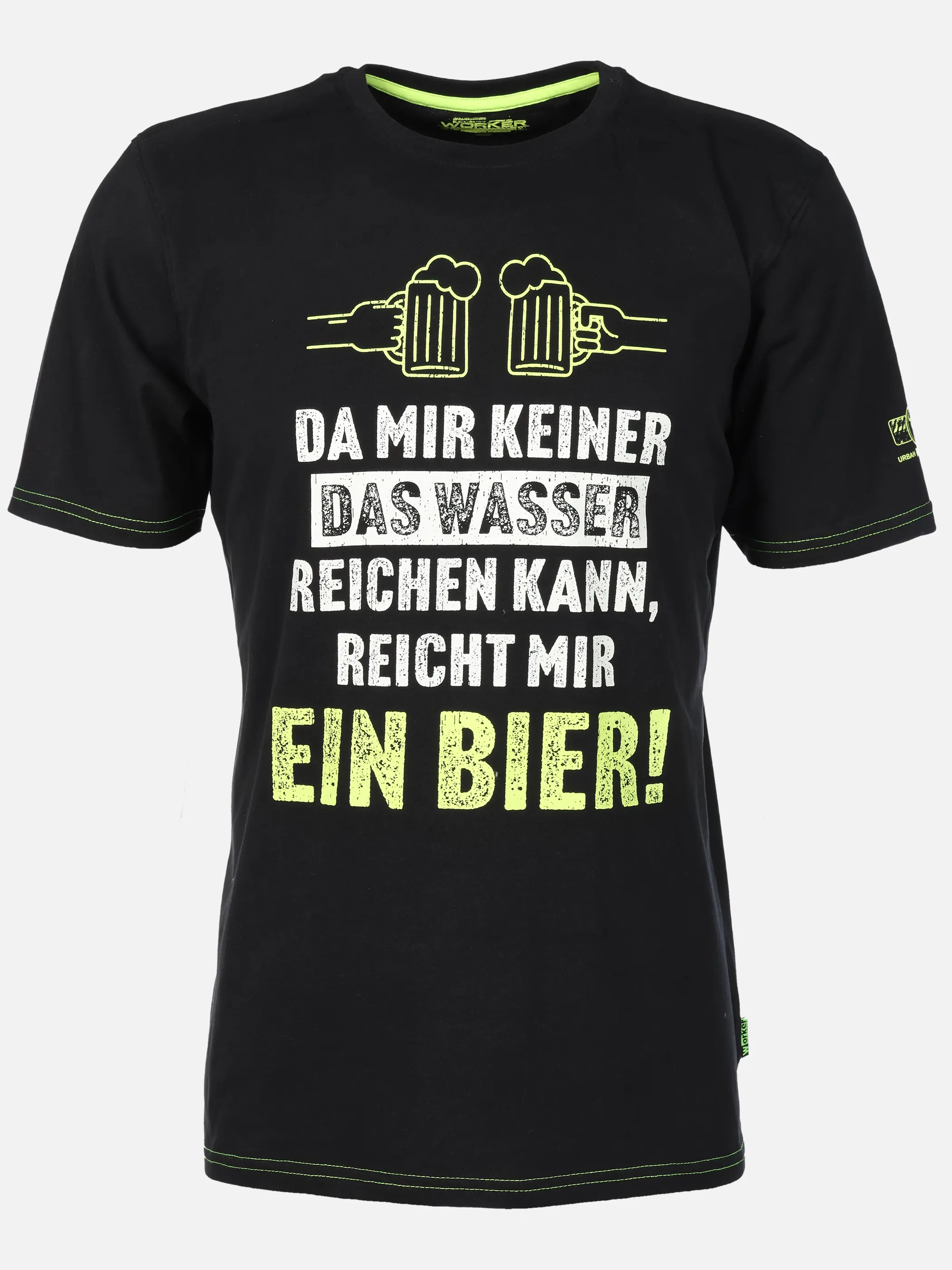 Worker He. T-Shirt 1/2 Sprüche Schwarz 921269 BLACK 1