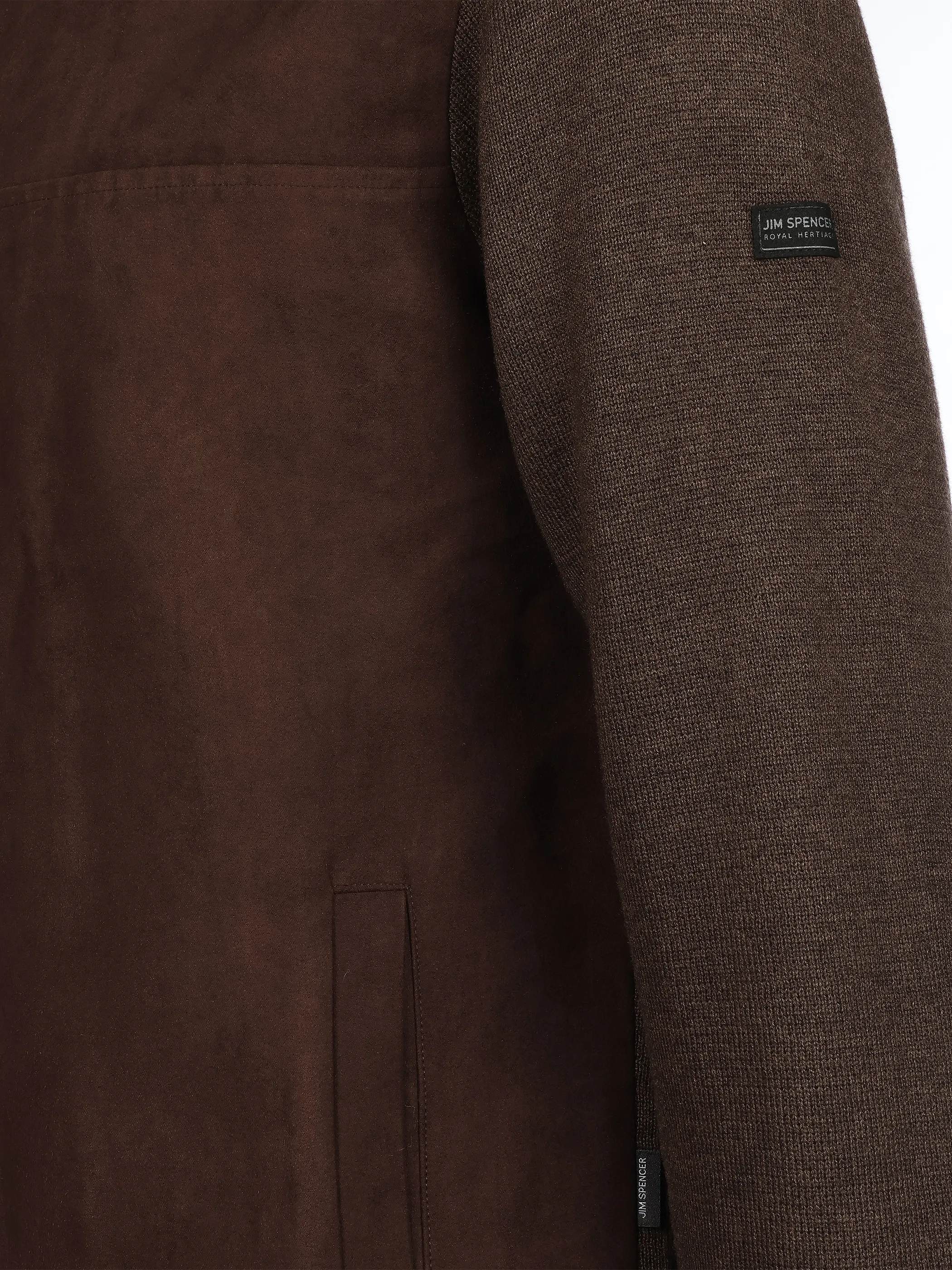 Jim Spencer He. Strickjacke Velour Braun 929627 BROWN 3