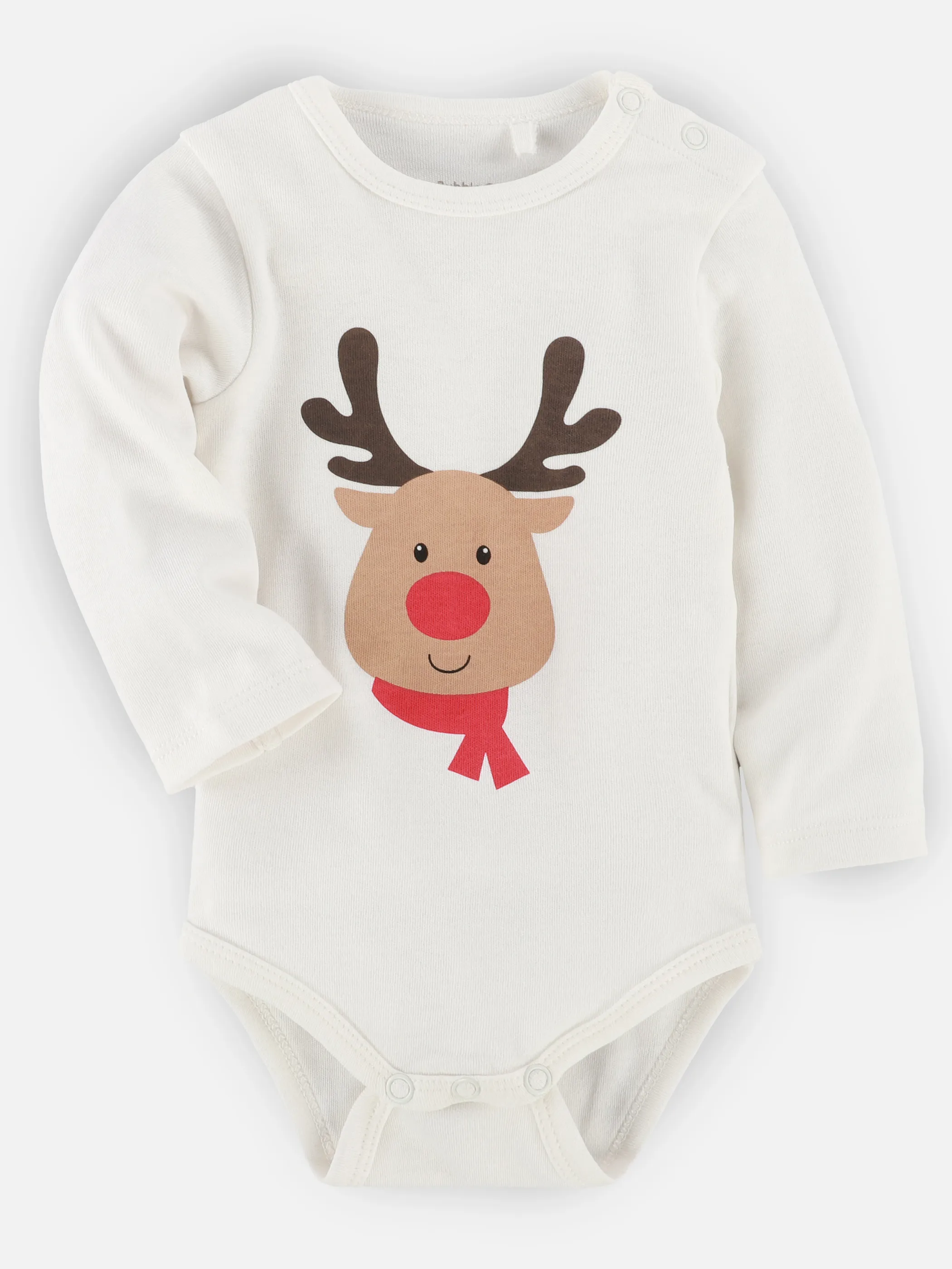 Bubble Gum BU Weihnachts-Body mit Rentier Print in offwhite Weiß 916324 OFFWHITE 1