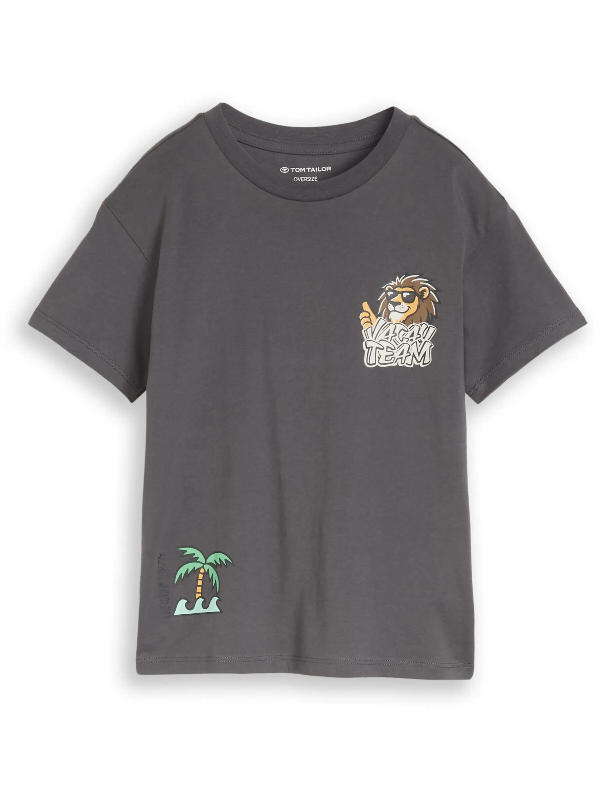 Tom Tailor 1053219 oversize printed t-shirt Grau 929668 35265 1