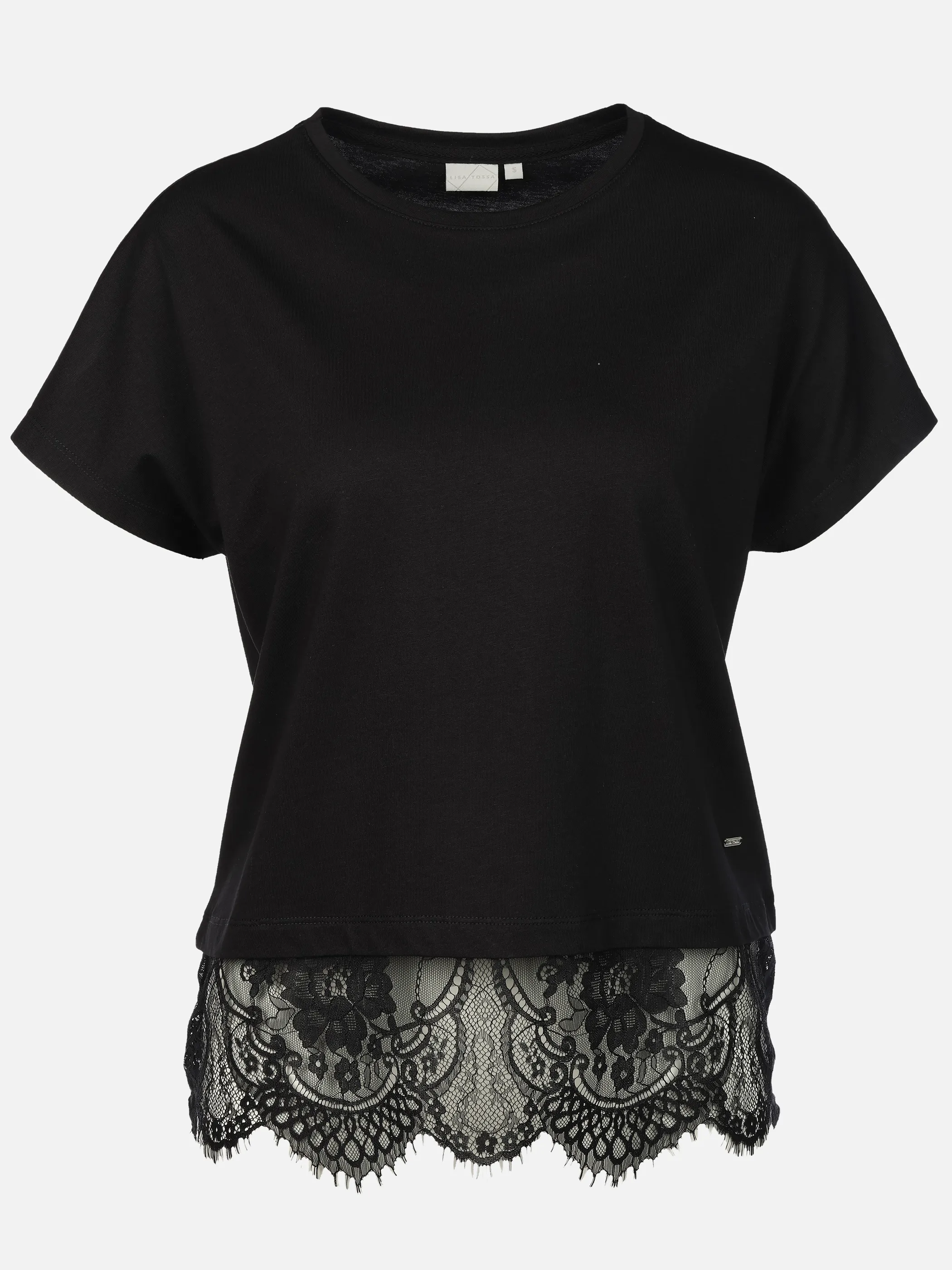Lisa Tossa Da.Rundhalsshirt m.Spitzenborte Salbei 930568 BEAUTY 1