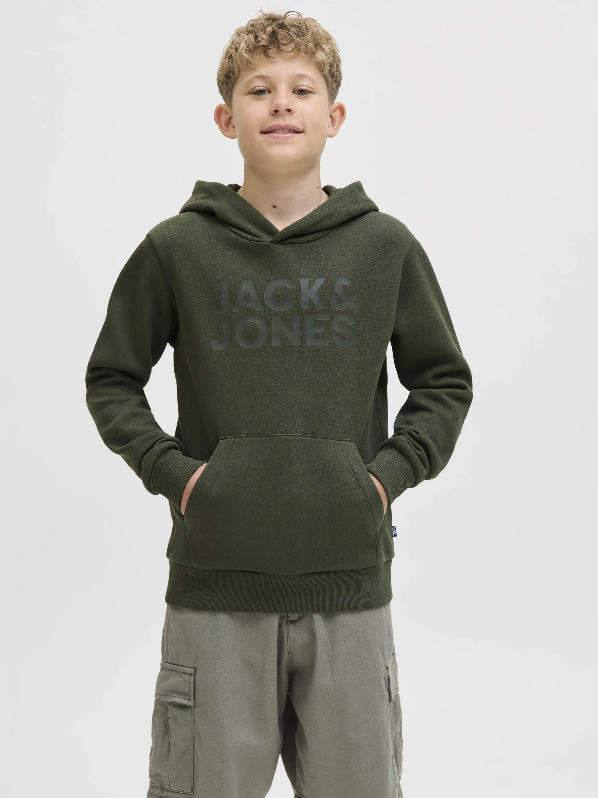 Jack&Jones Junior 12152841 JJECORP LOGO SWEAT HO Grün 847246 176438018 5