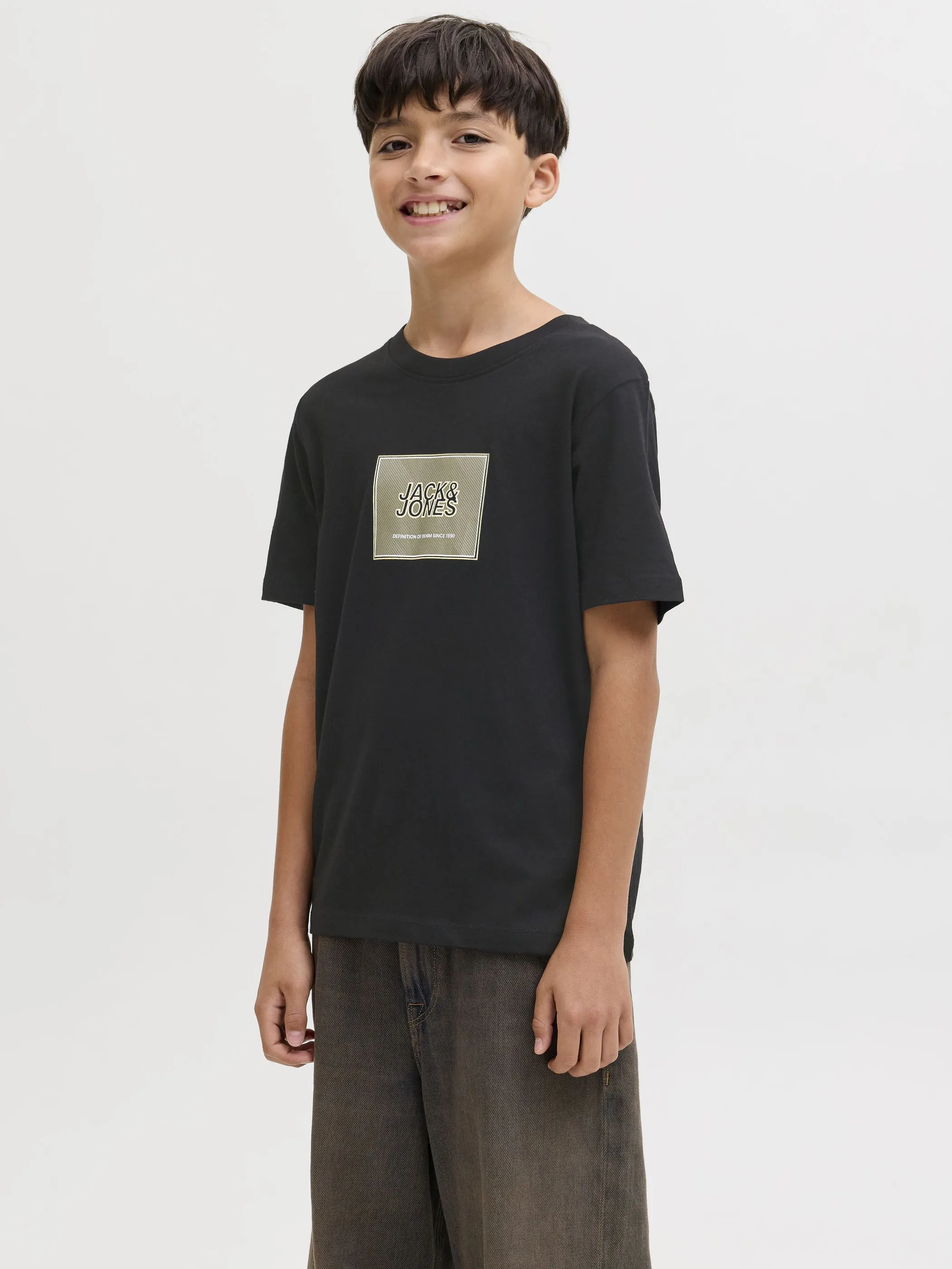 Jack&Jones Junior 12289914 JJRAIN TEE SS CREW NECK JNR Schwarz 920171 178012 4